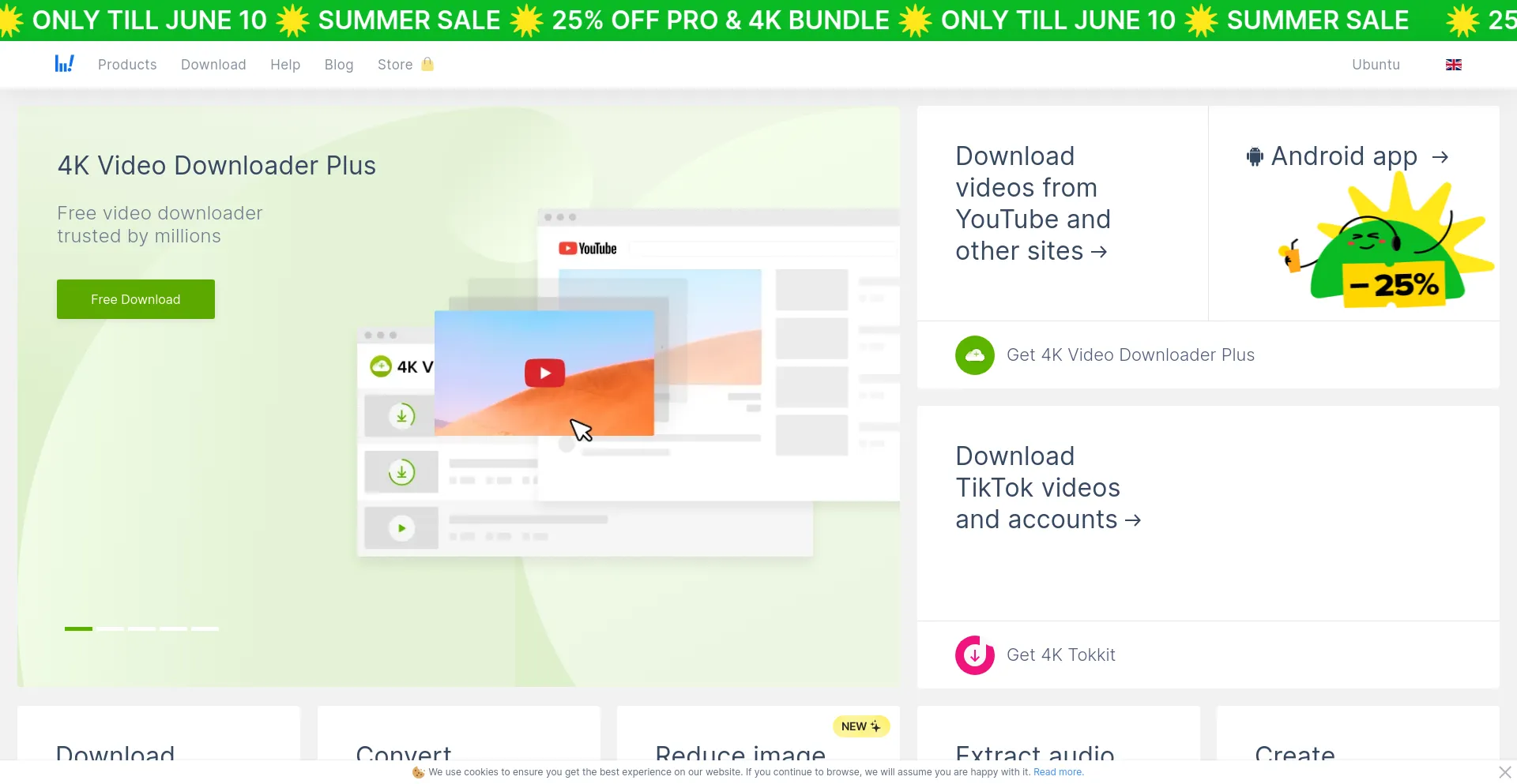 Screenshot of 4kdownload.com homepage
