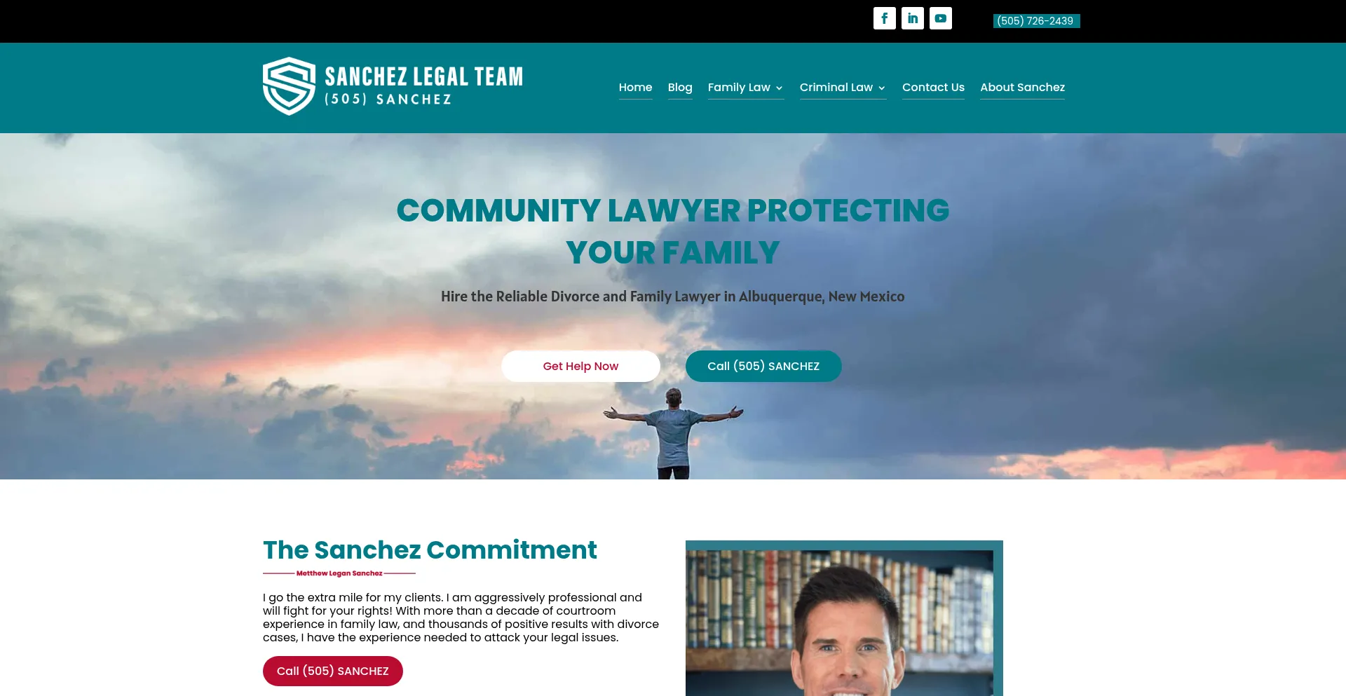 Screenshot of 505sanchez.com homepage