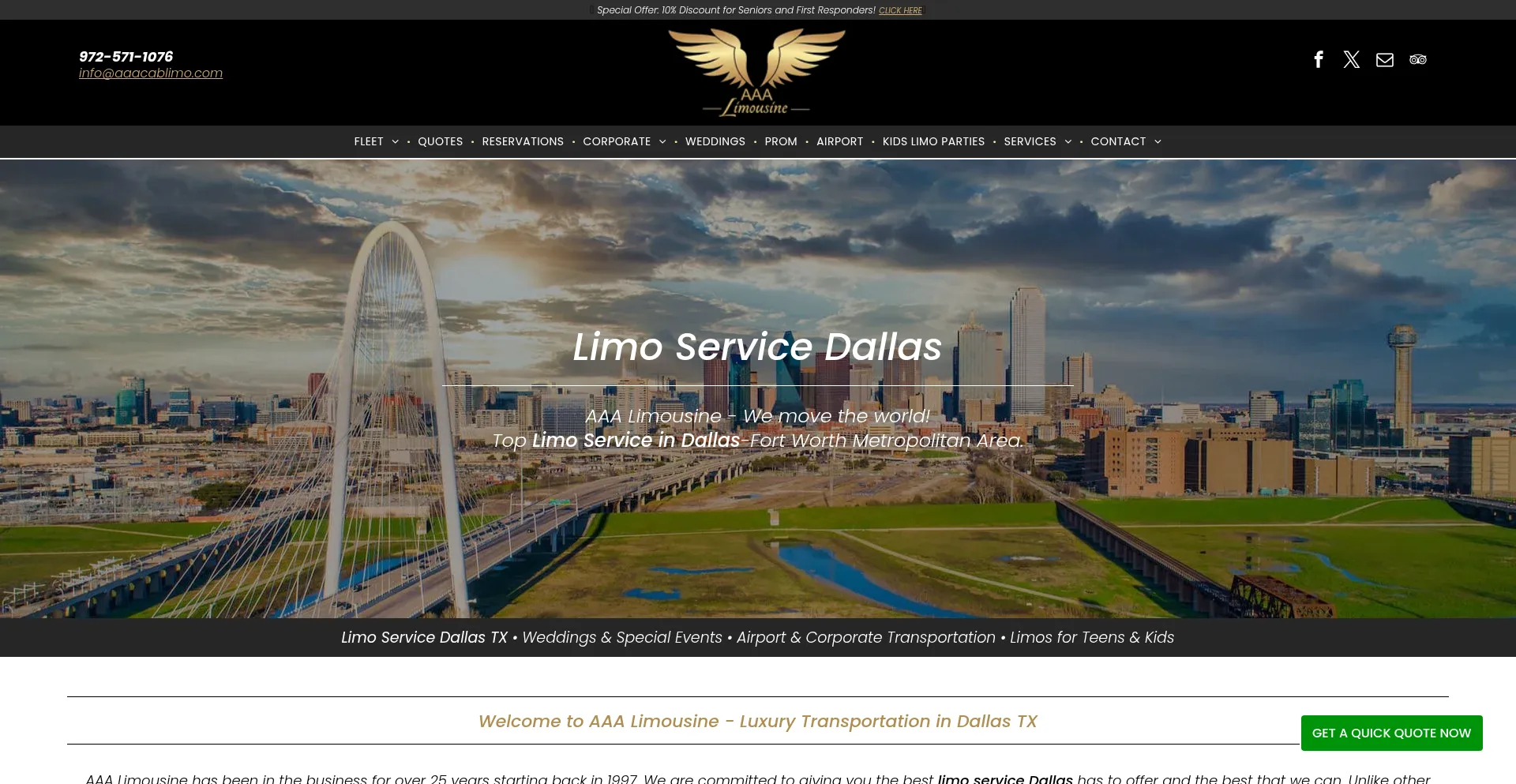 Screenshot of aaacablimo.com homepage