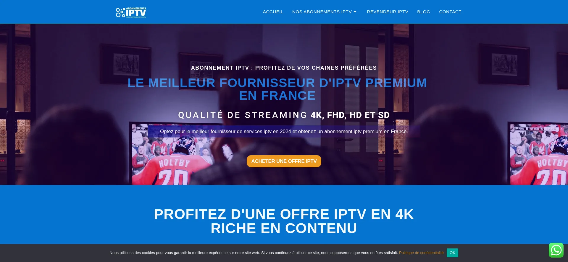 Screenshot of abonnements-iptv-smart.com homepage