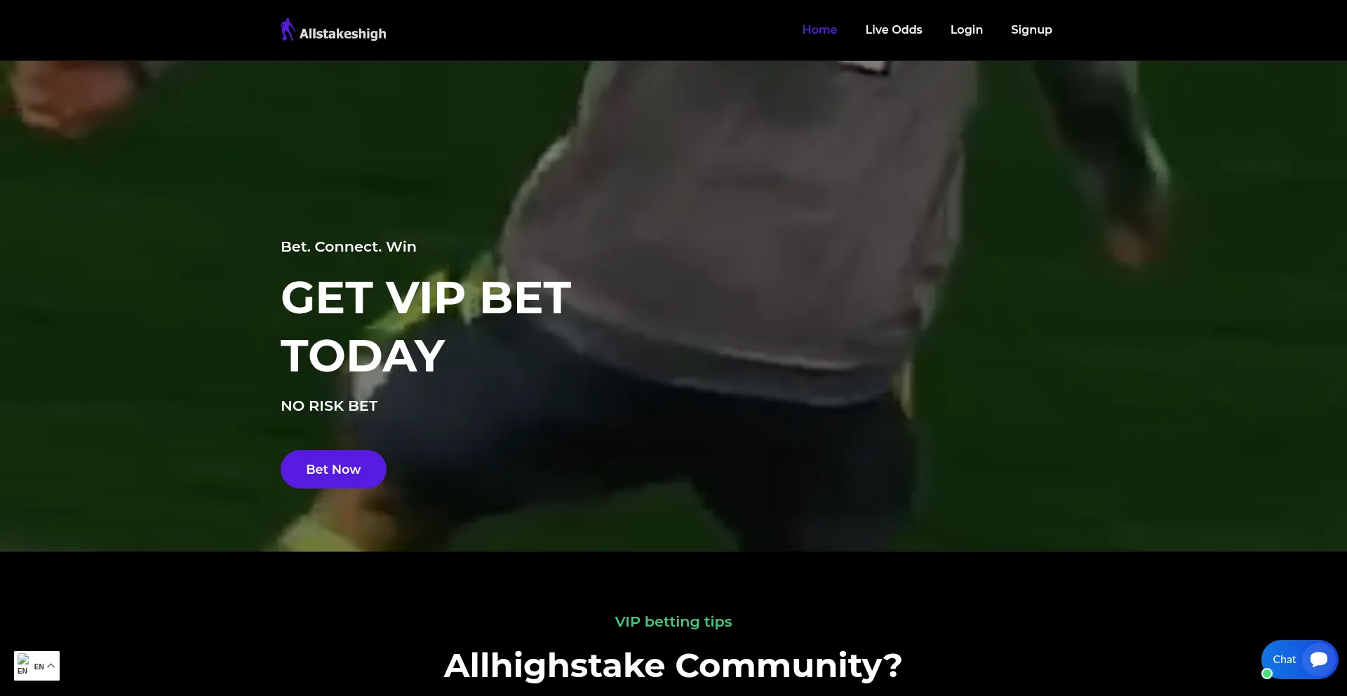 Screenshot of allstakeshigh.com homepage