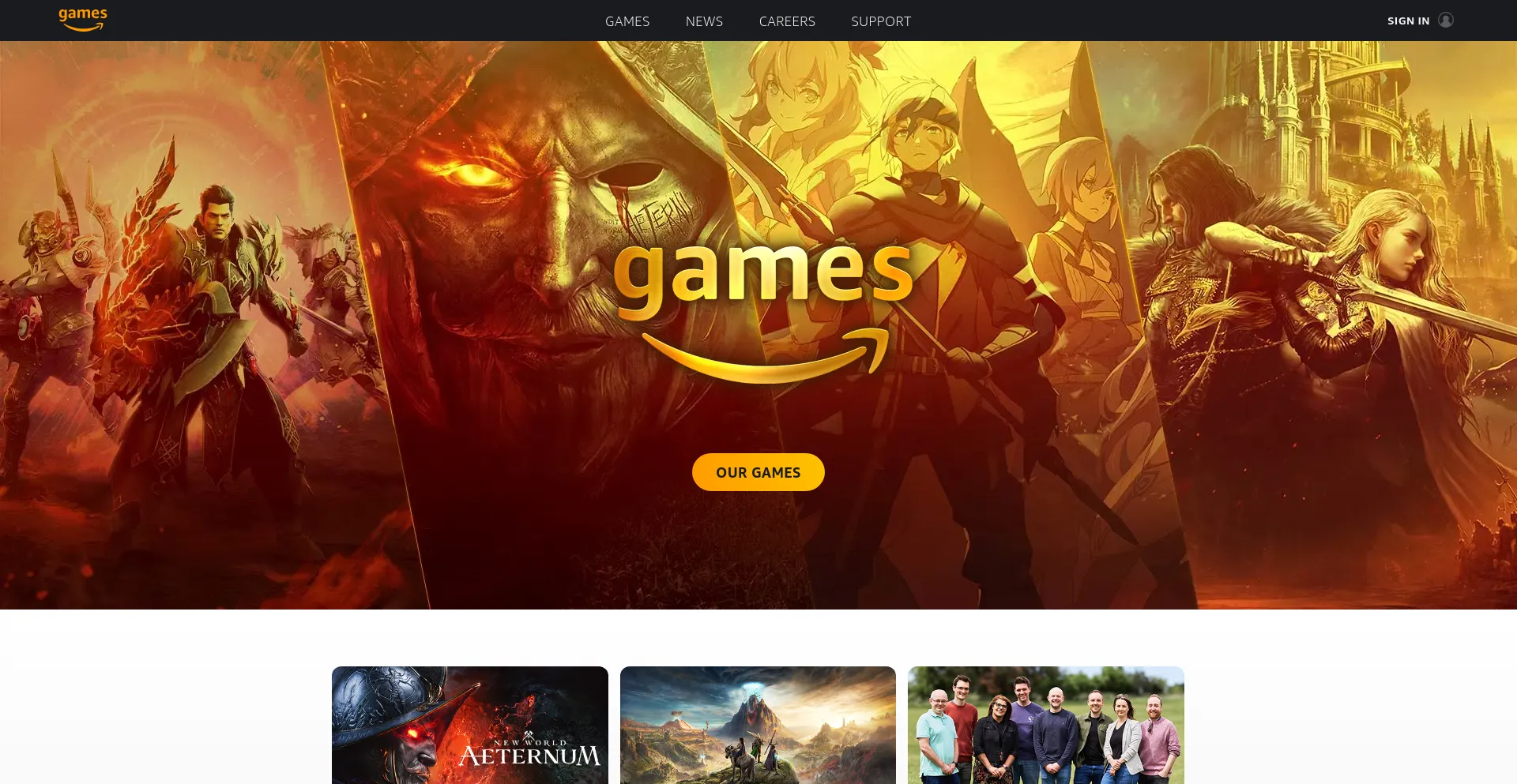 Screenshot of amazongames.com homepage