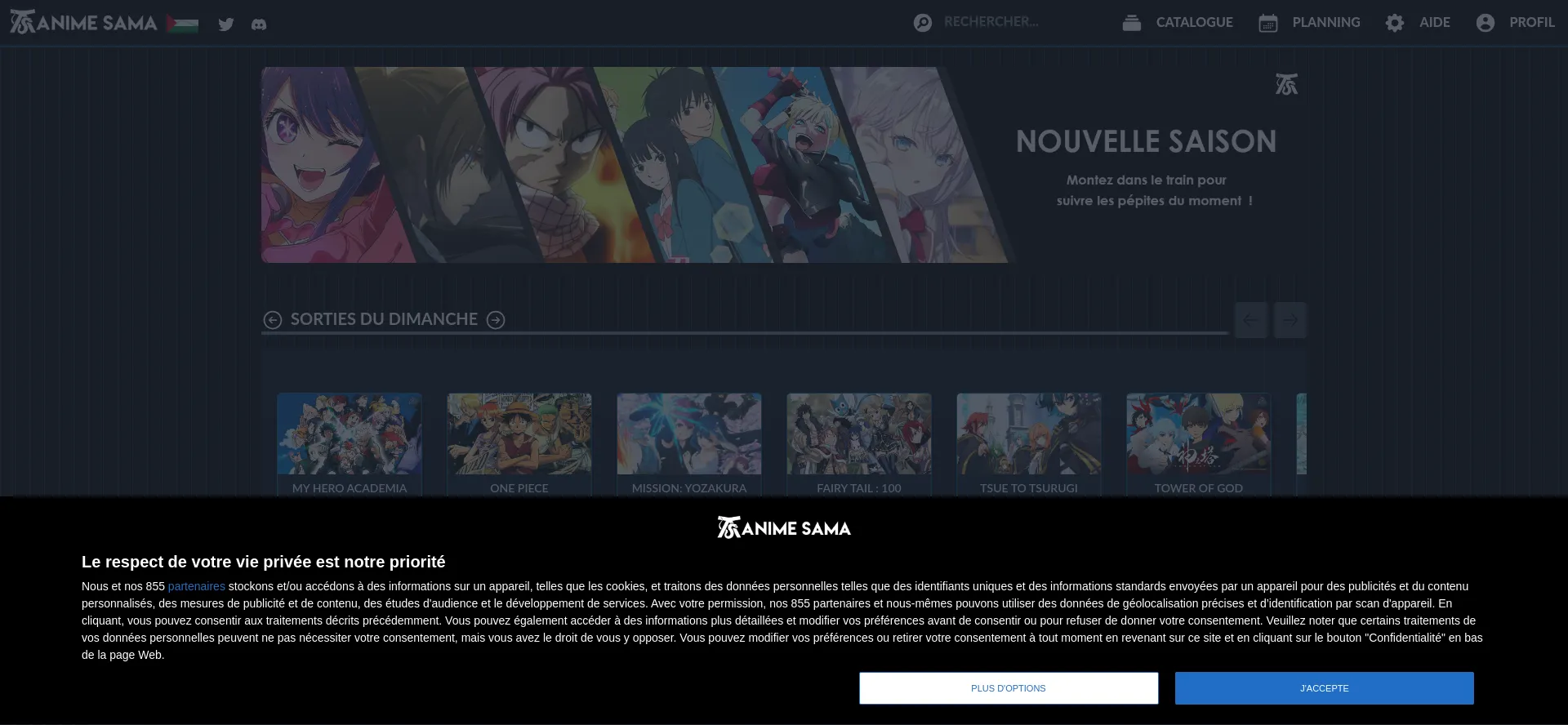 Screenshot of anime-sama.fr homepage