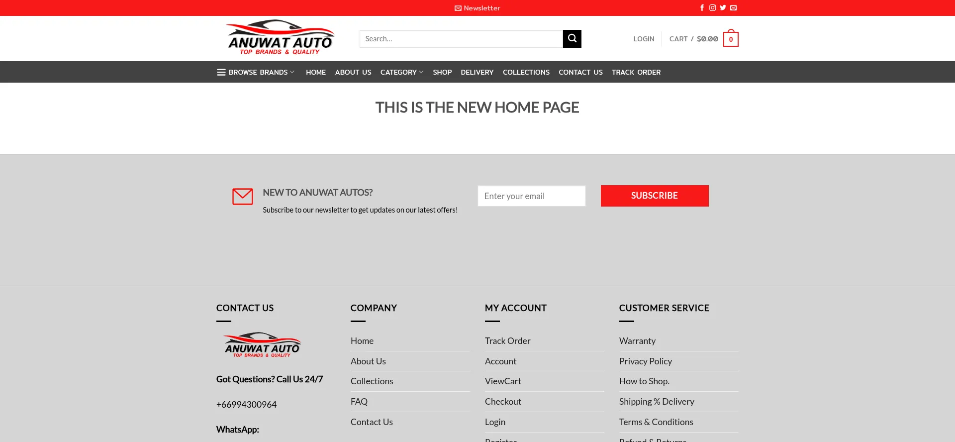 Screenshot of anuwatauto.com homepage