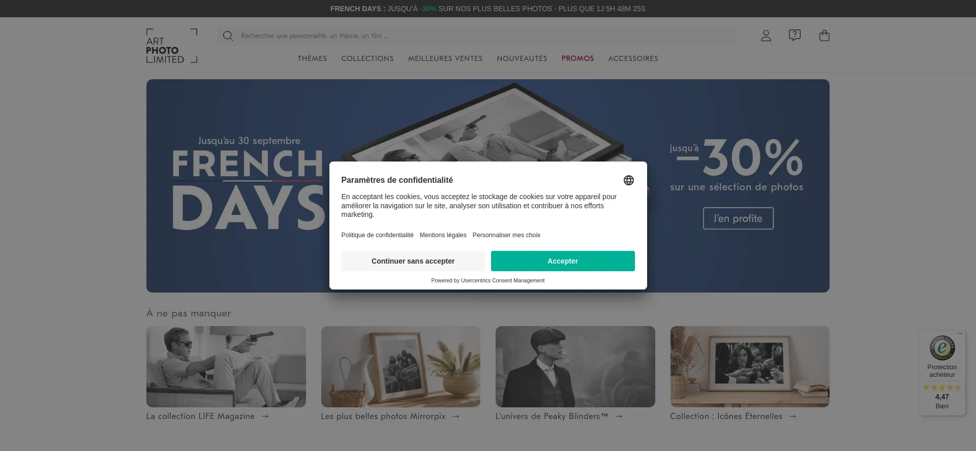 Screenshot of artphotolimited.com homepage
