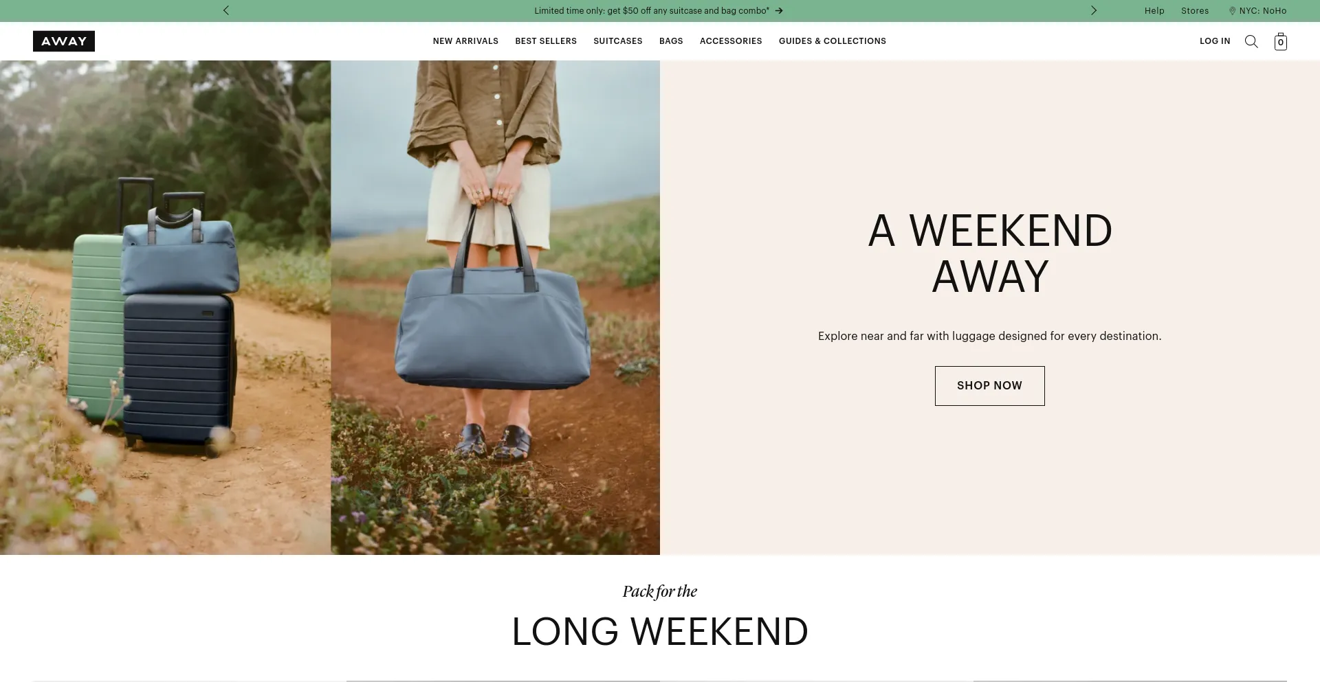 Screenshot of awaytravel.com homepage