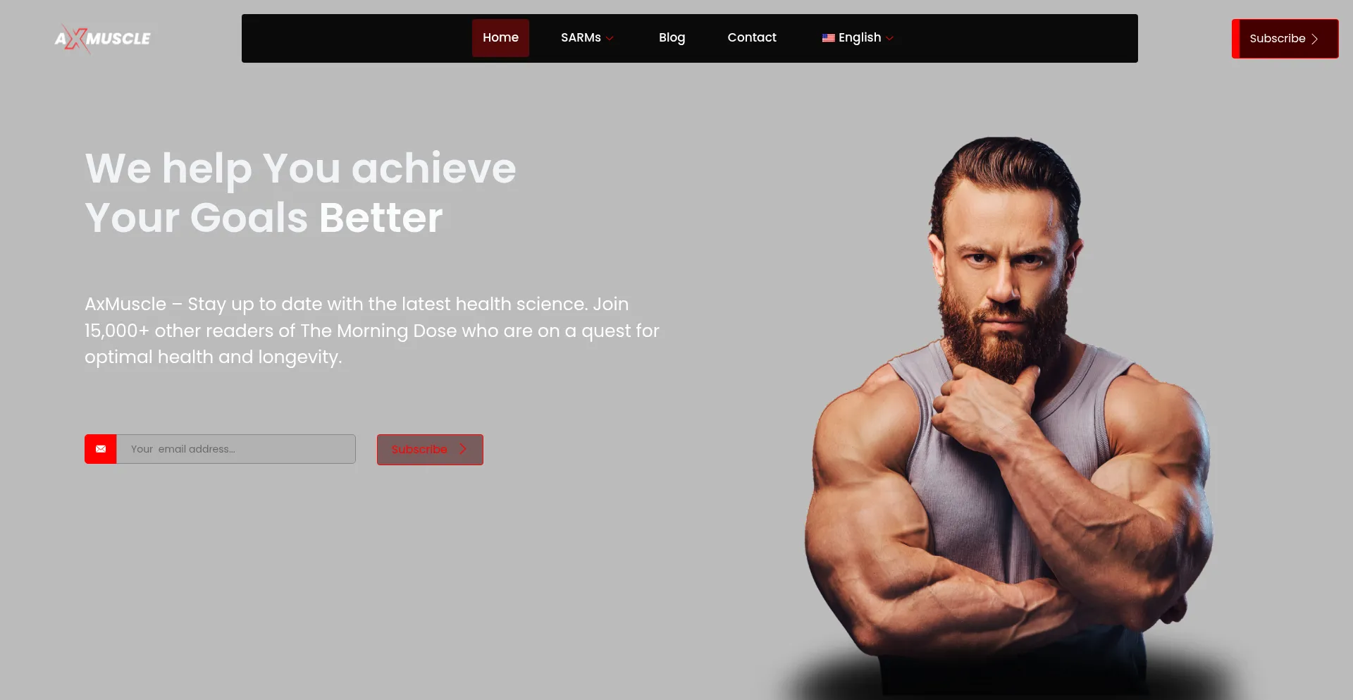 Screenshot of axmuscle.com homepage