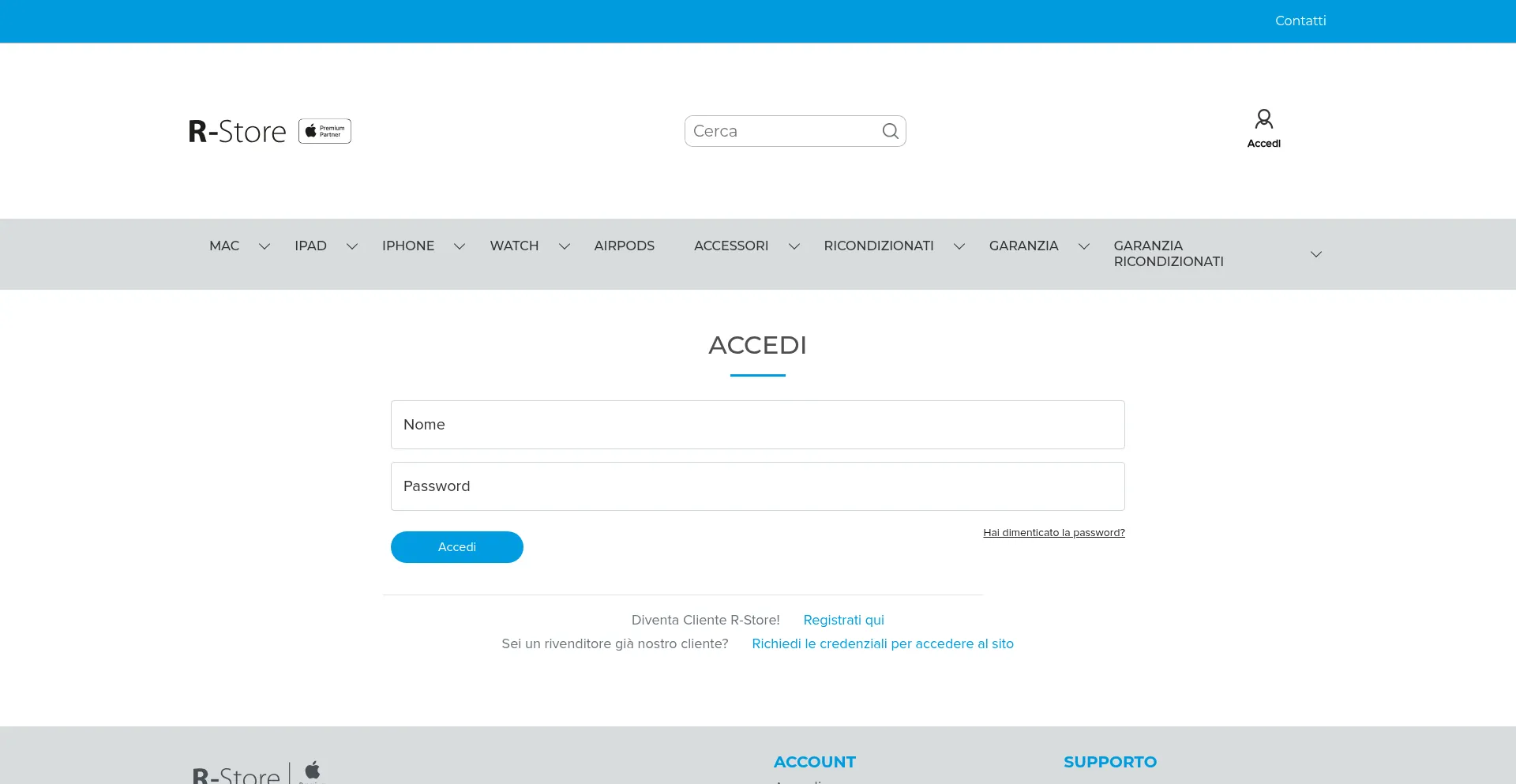 Screenshot of b2bnew.rstore.it homepage