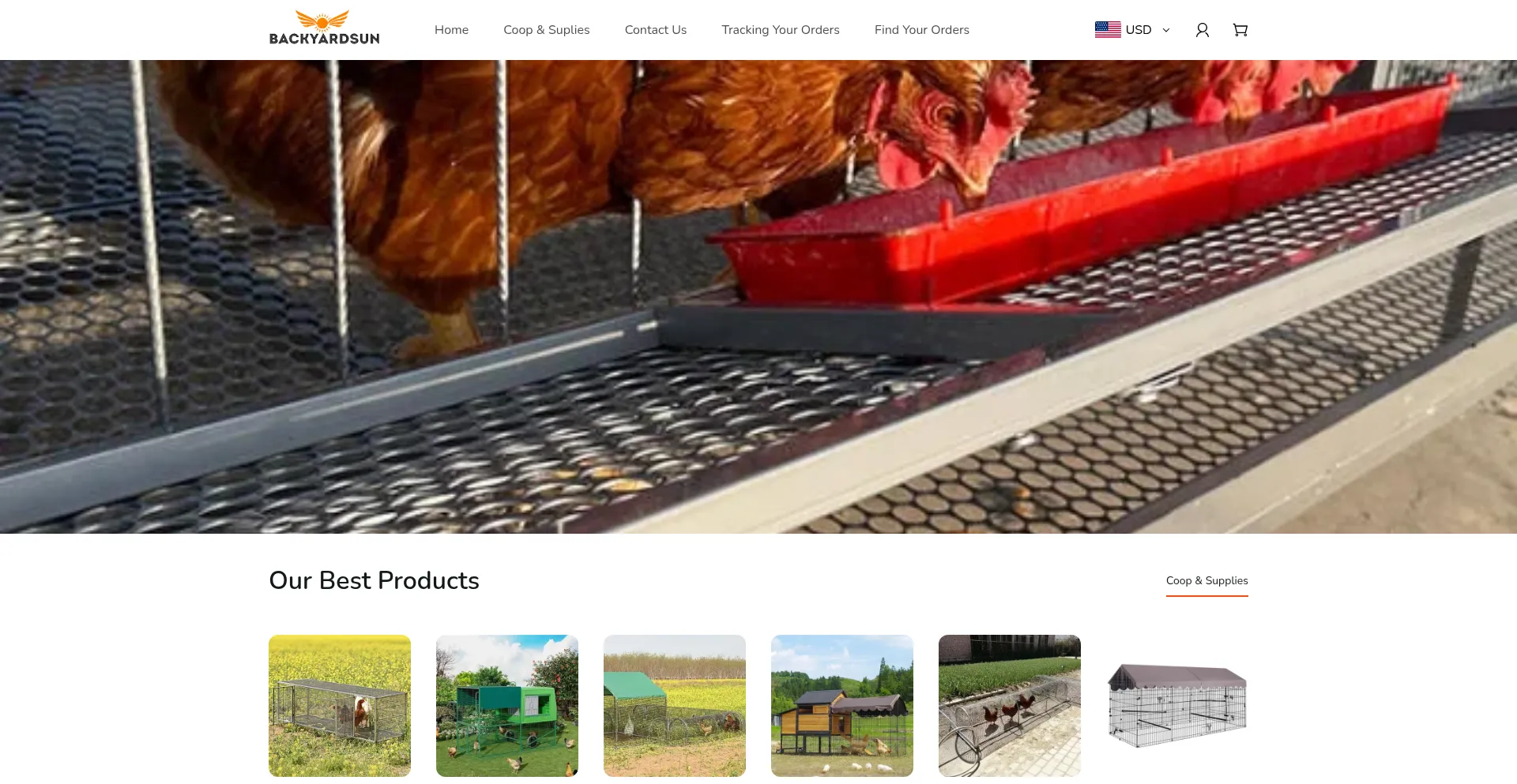 Screenshot of backyardsun.com homepage