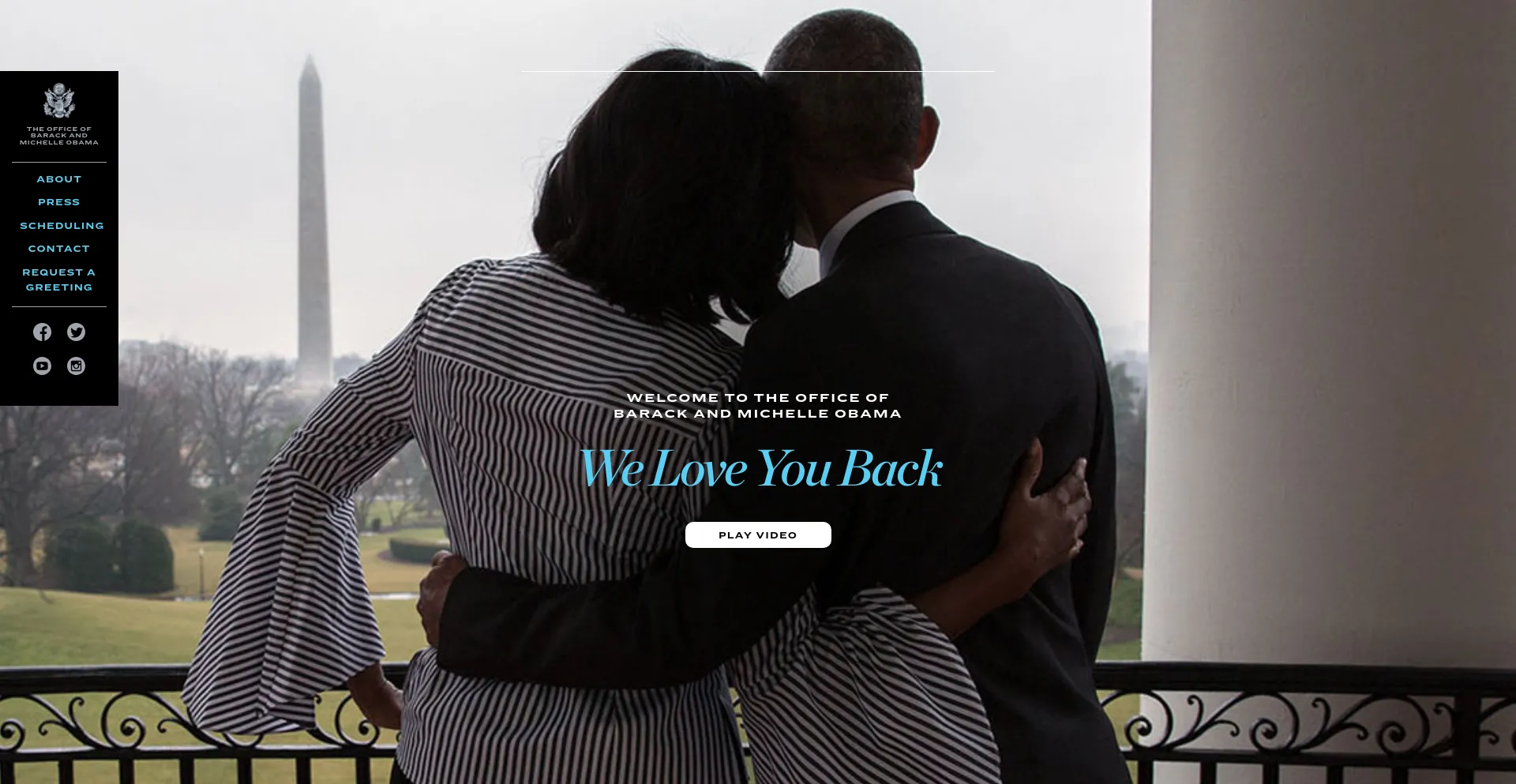 Screenshot of barackobama.com homepage