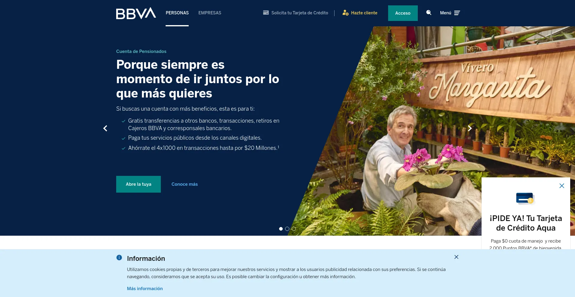 Screenshot of bbva.com.co homepage