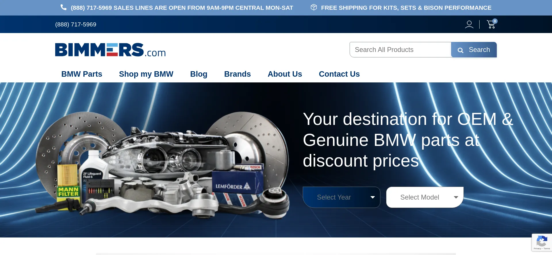 Screenshot of bimmers.com homepage