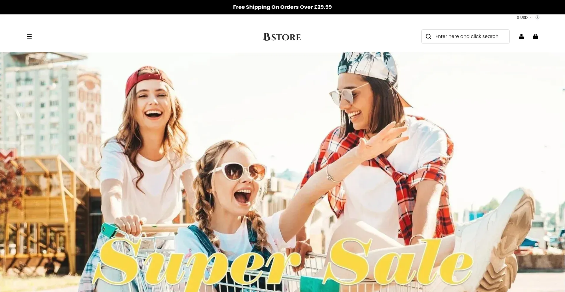 Screenshot of bstoreon.com homepage