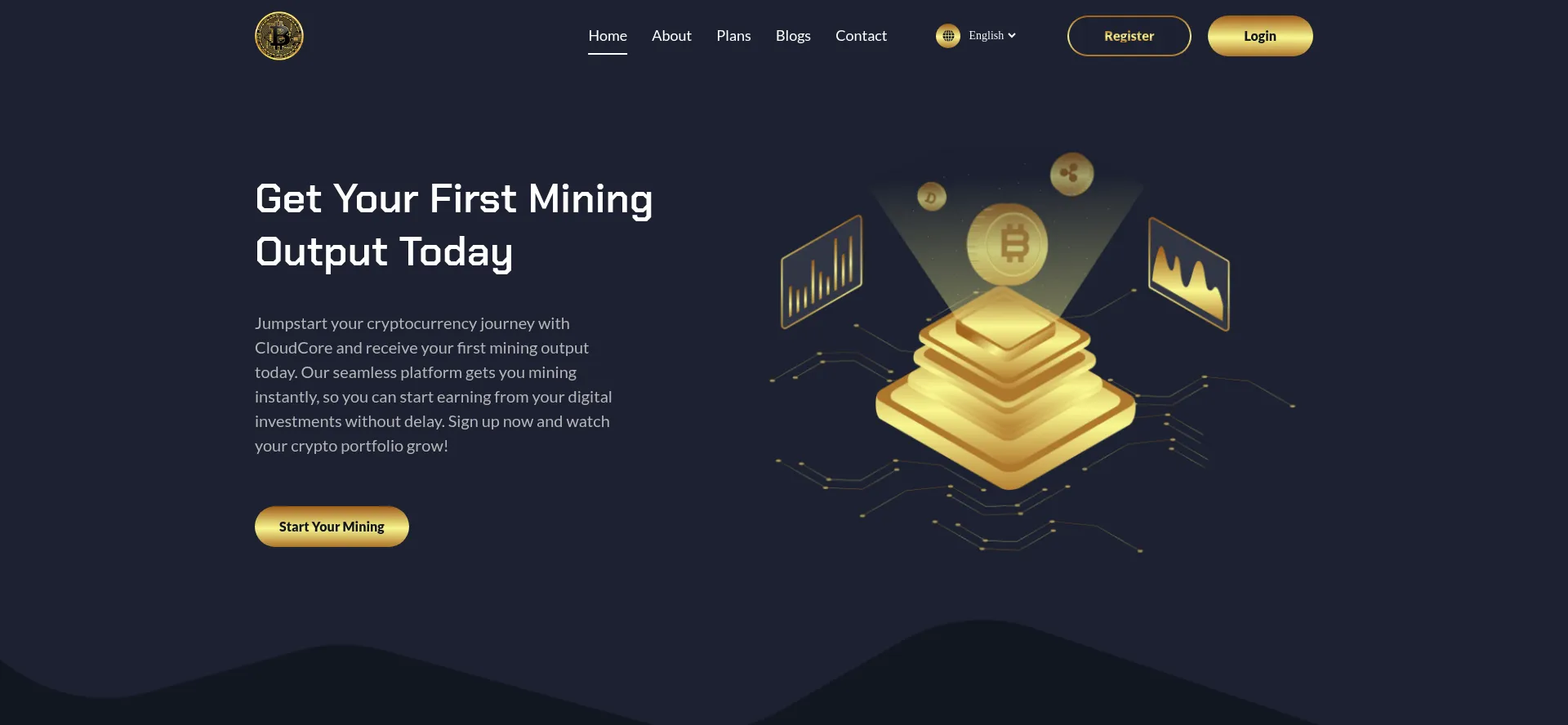 Screenshot of cloudcore.biz homepage
