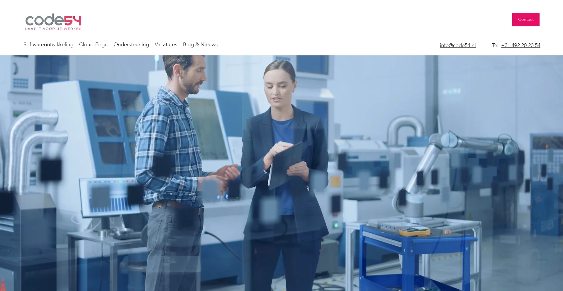 Screenshot of code54.nl homepage