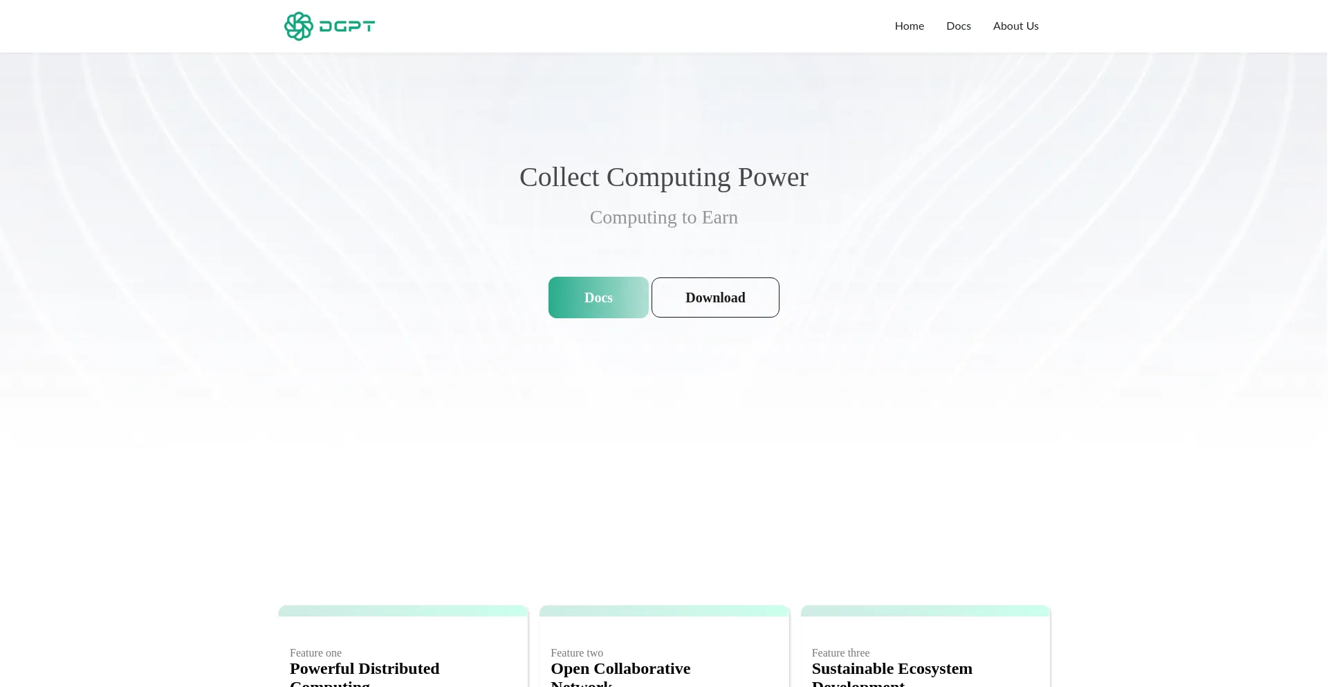 Screenshot of dgpt.cloud homepage