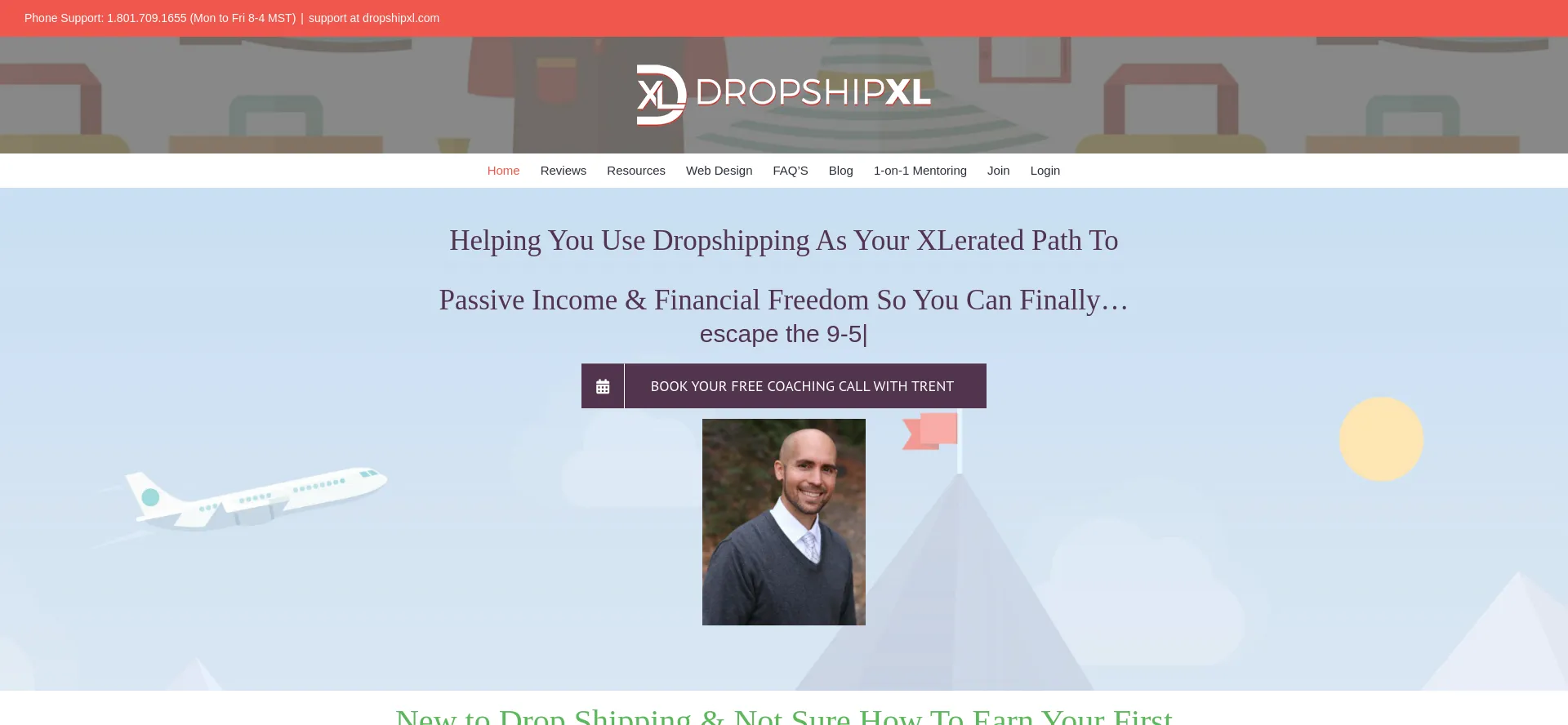 Screenshot of dropshipxl.com homepage