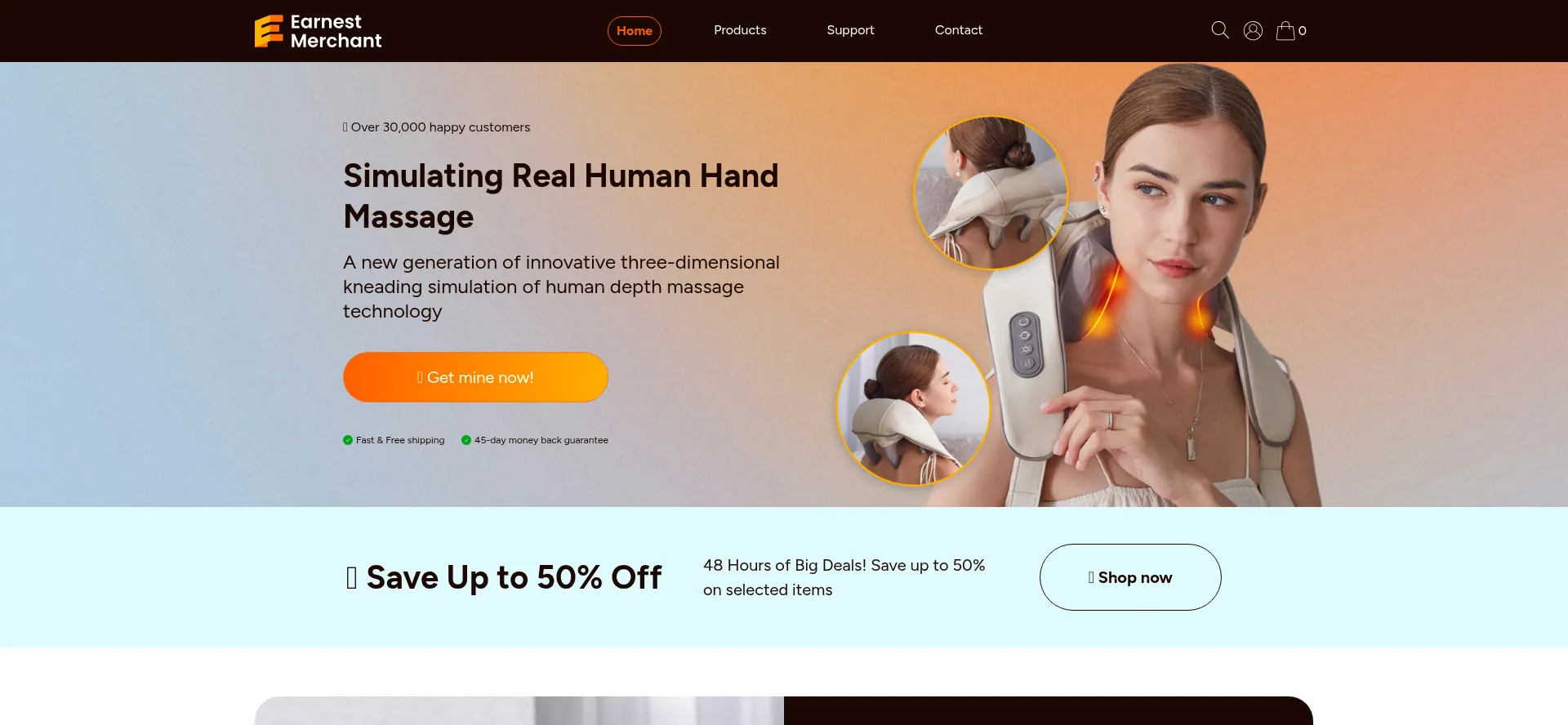 Screenshot of earnestmerchant.com homepage