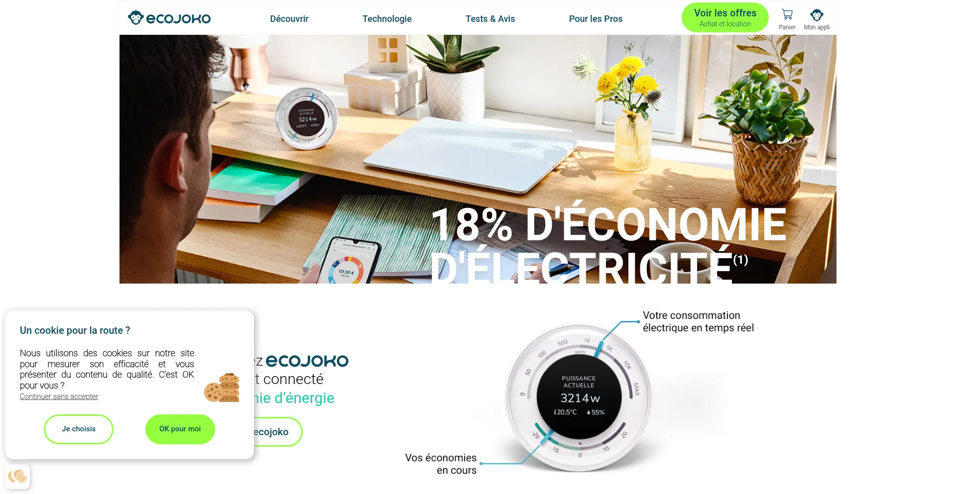 Screenshot of ecojoko.com homepage