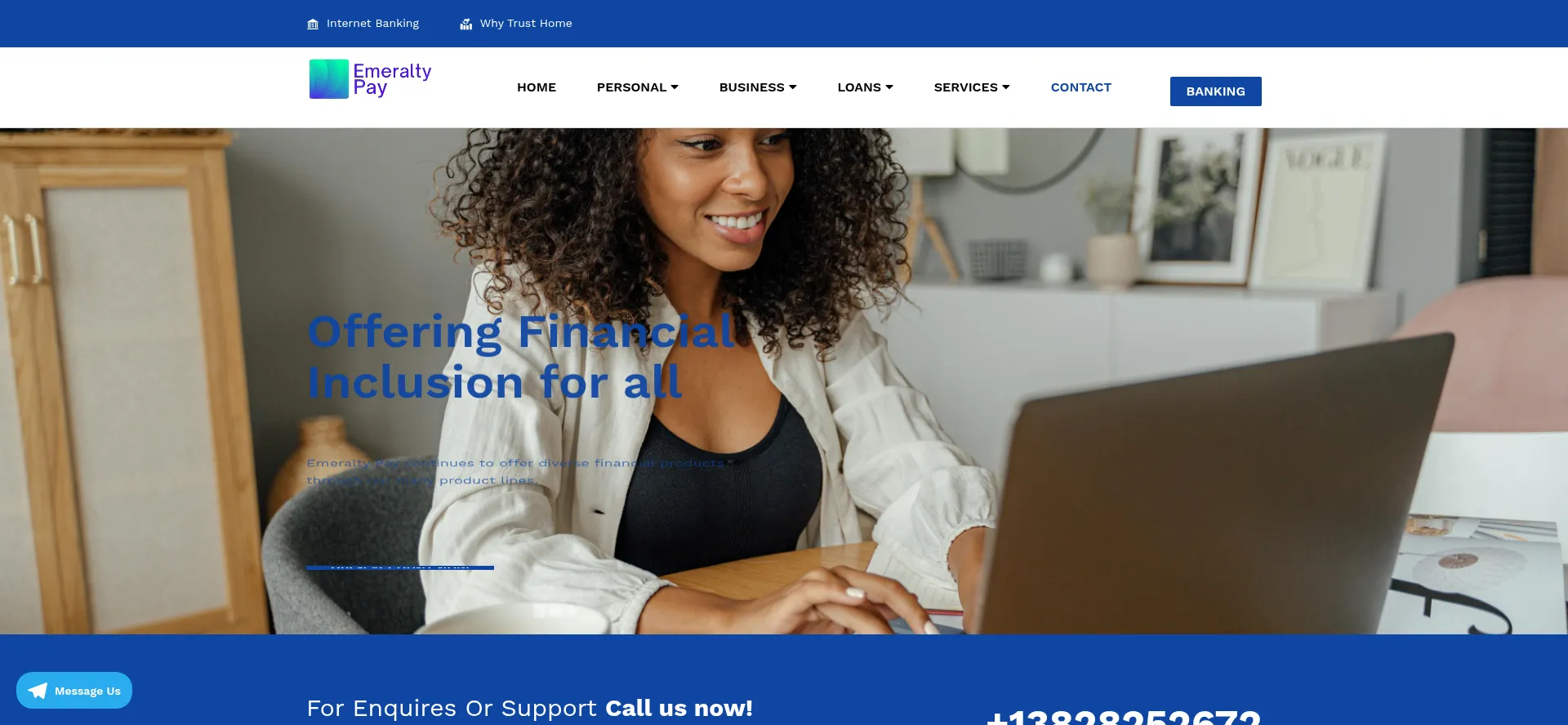 Screenshot of emeraltypay.org homepage