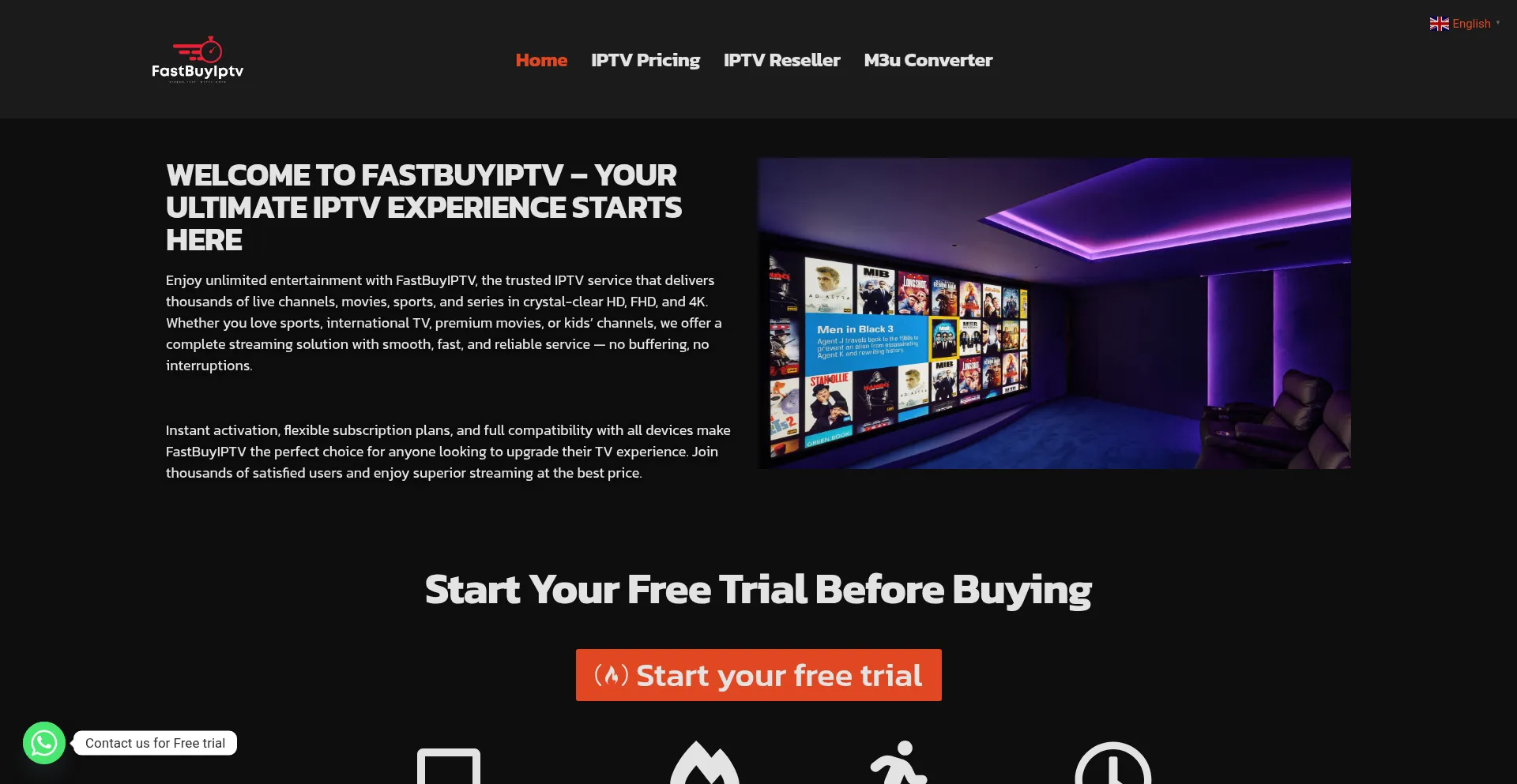 Screenshot of fastbuyiptv.com homepage
