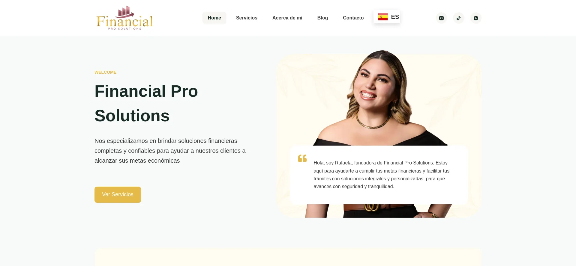 Screenshot of financialprosolutions.com homepage