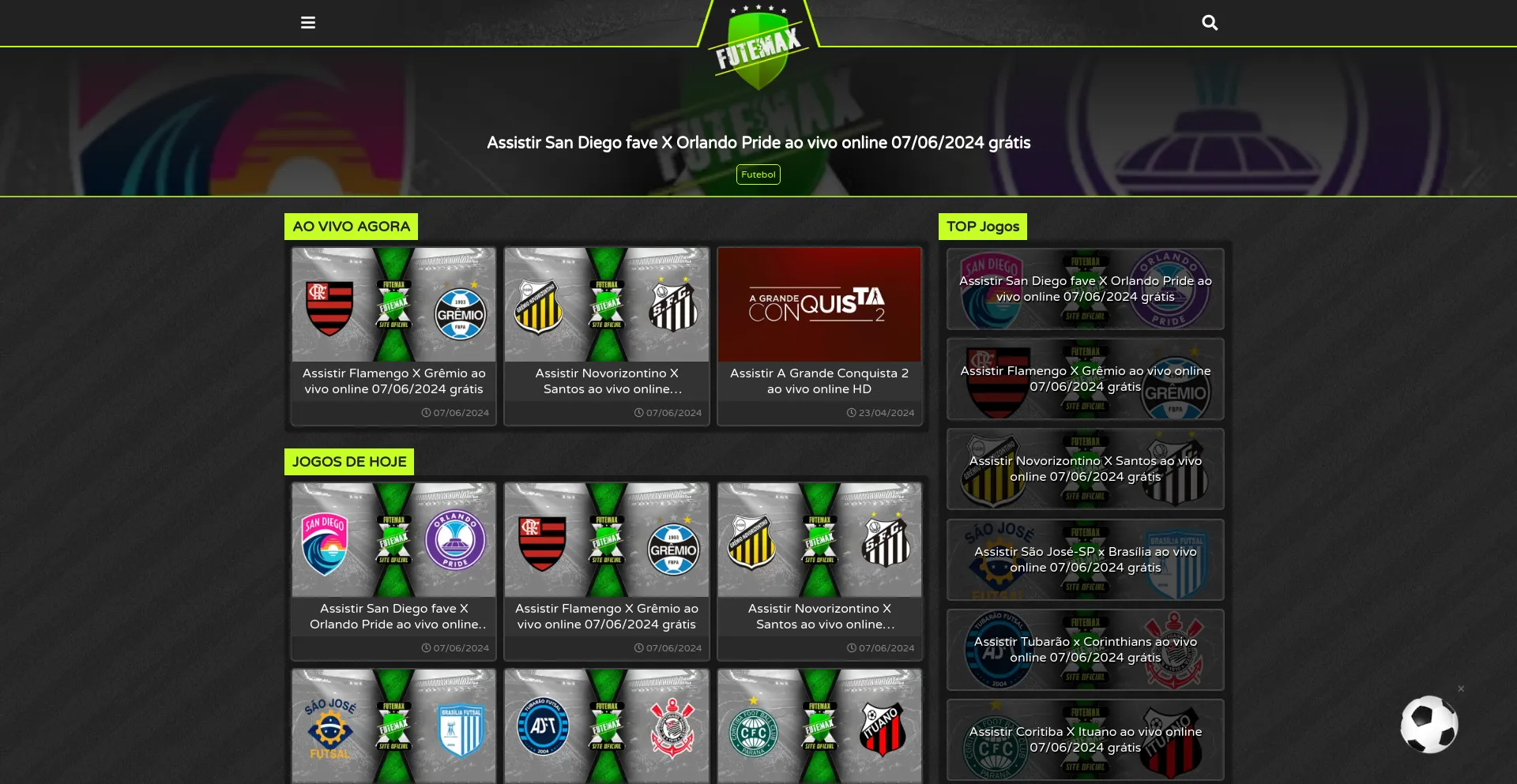 Screenshot of futemax.cl homepage