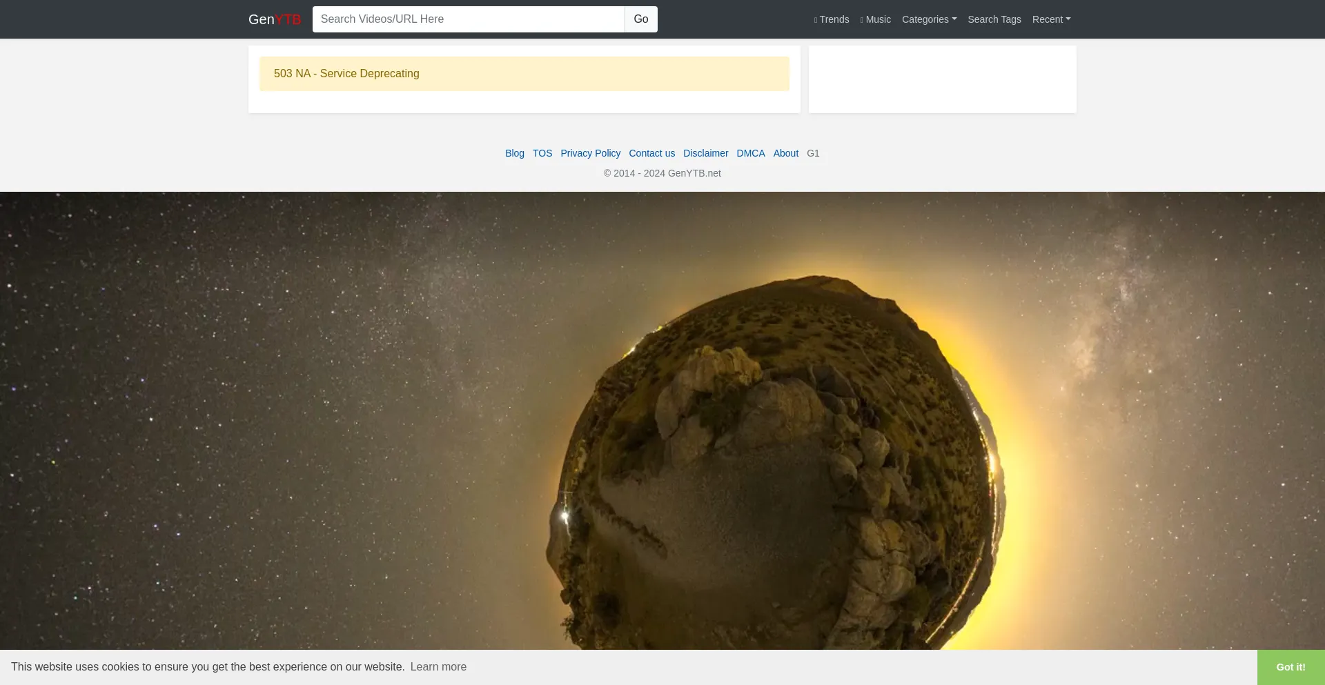 Screenshot of genyt.net homepage