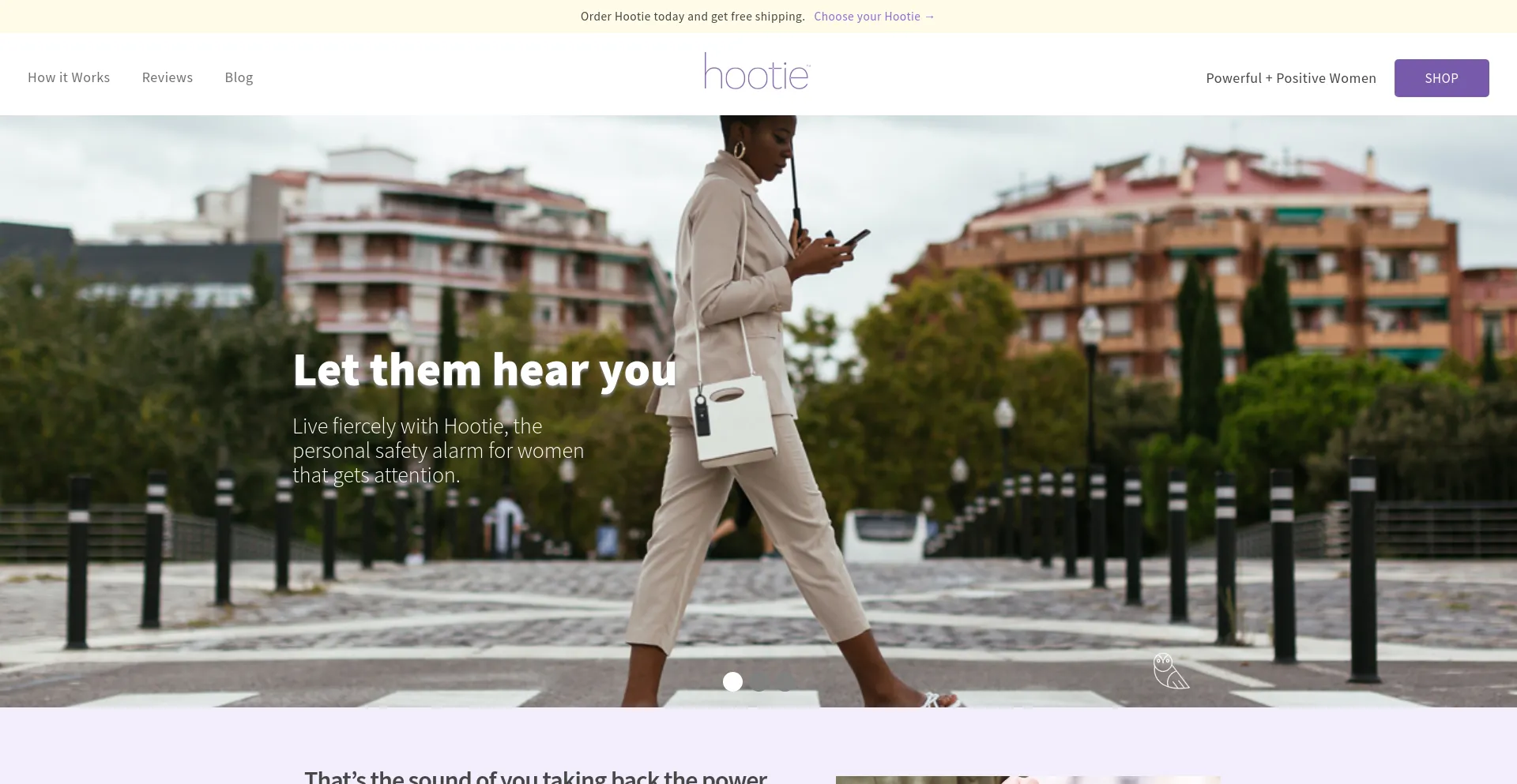 Screenshot of gethootie.com homepage