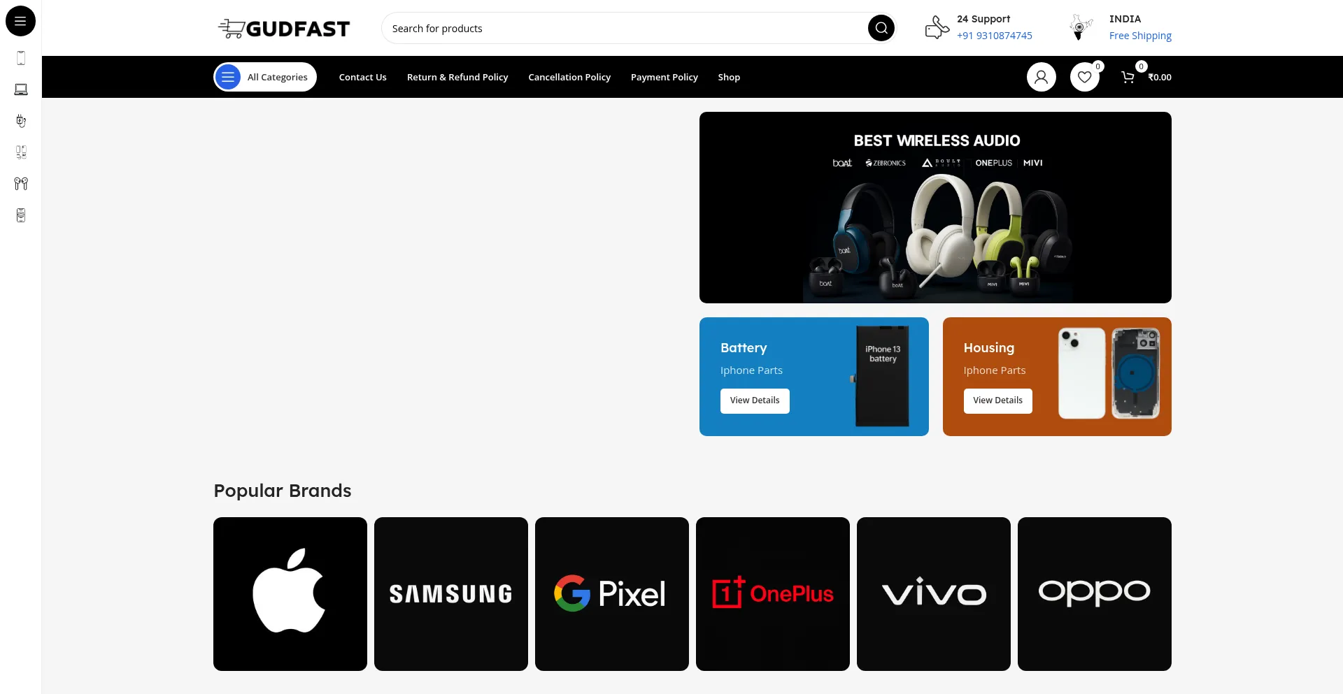 Screenshot of gudfast.com homepage