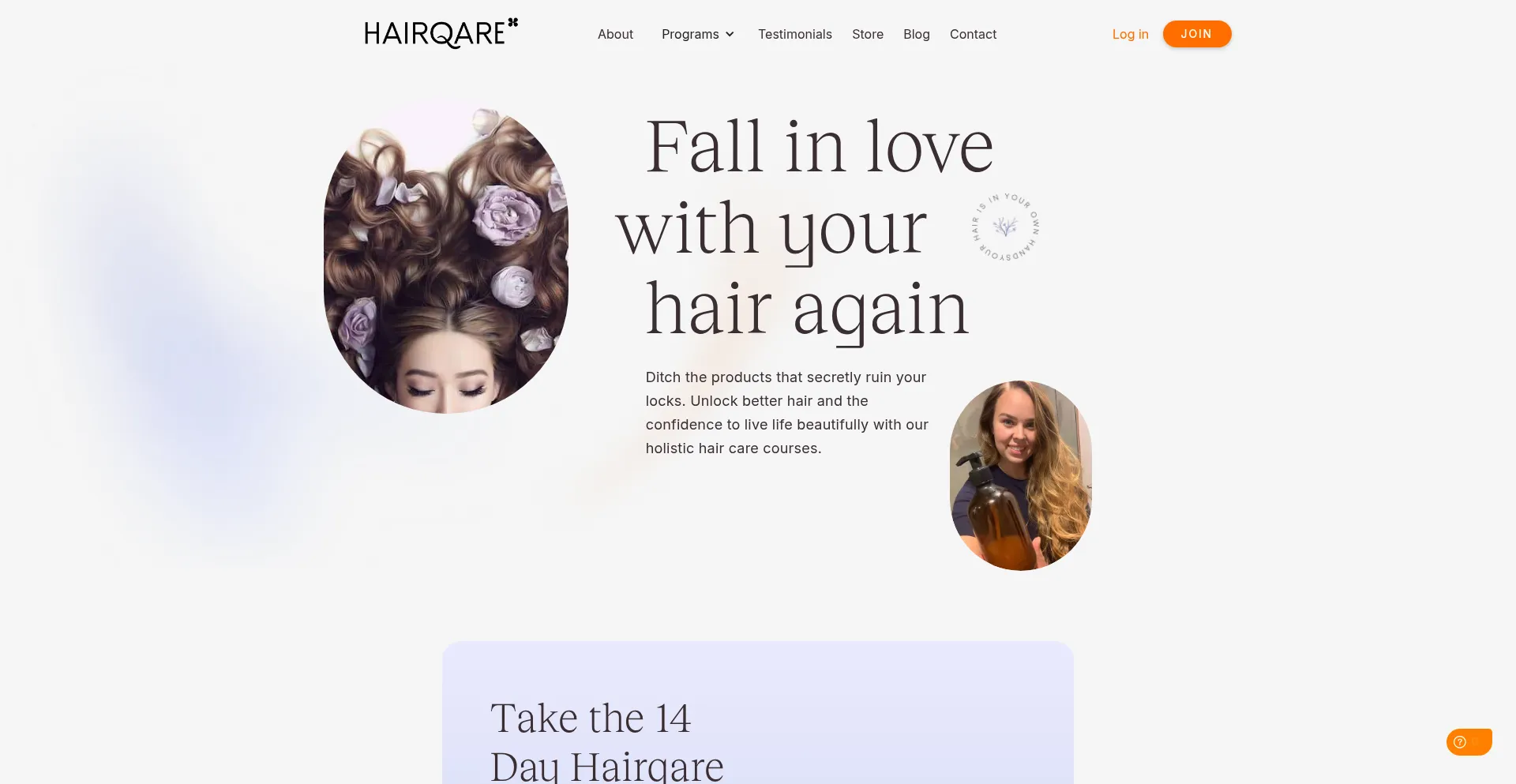 Screenshot of hairqare.co homepage