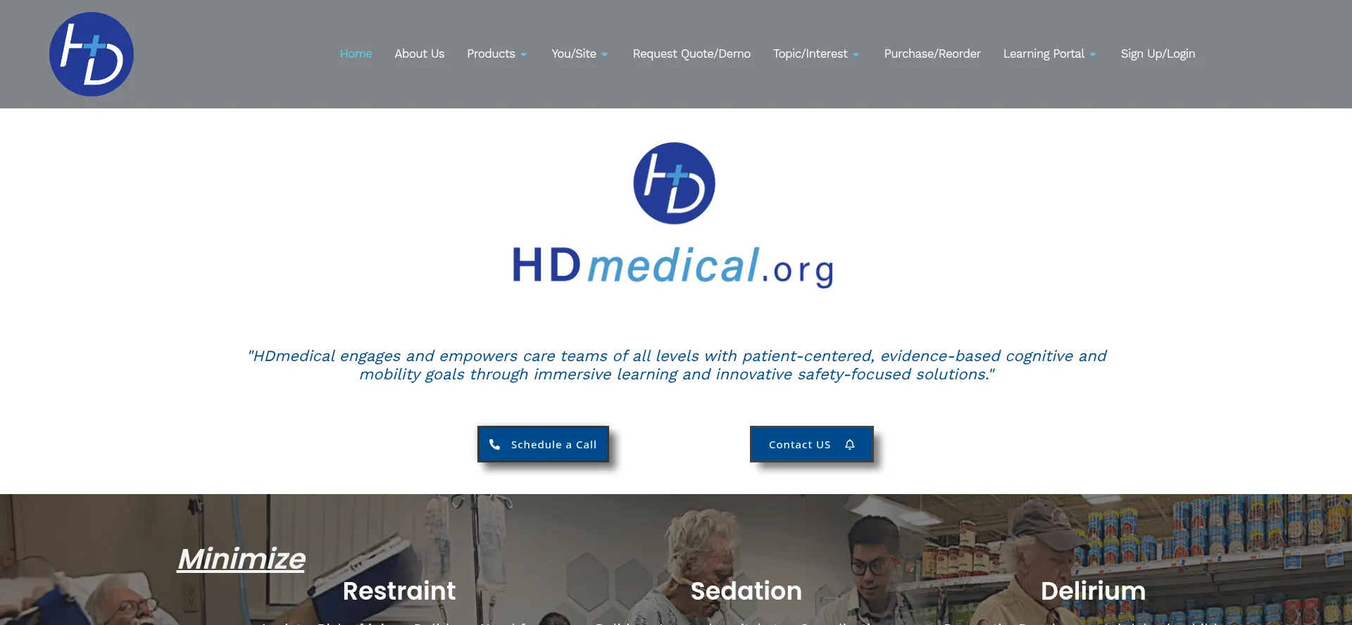 Screenshot of hdmedical.org homepage