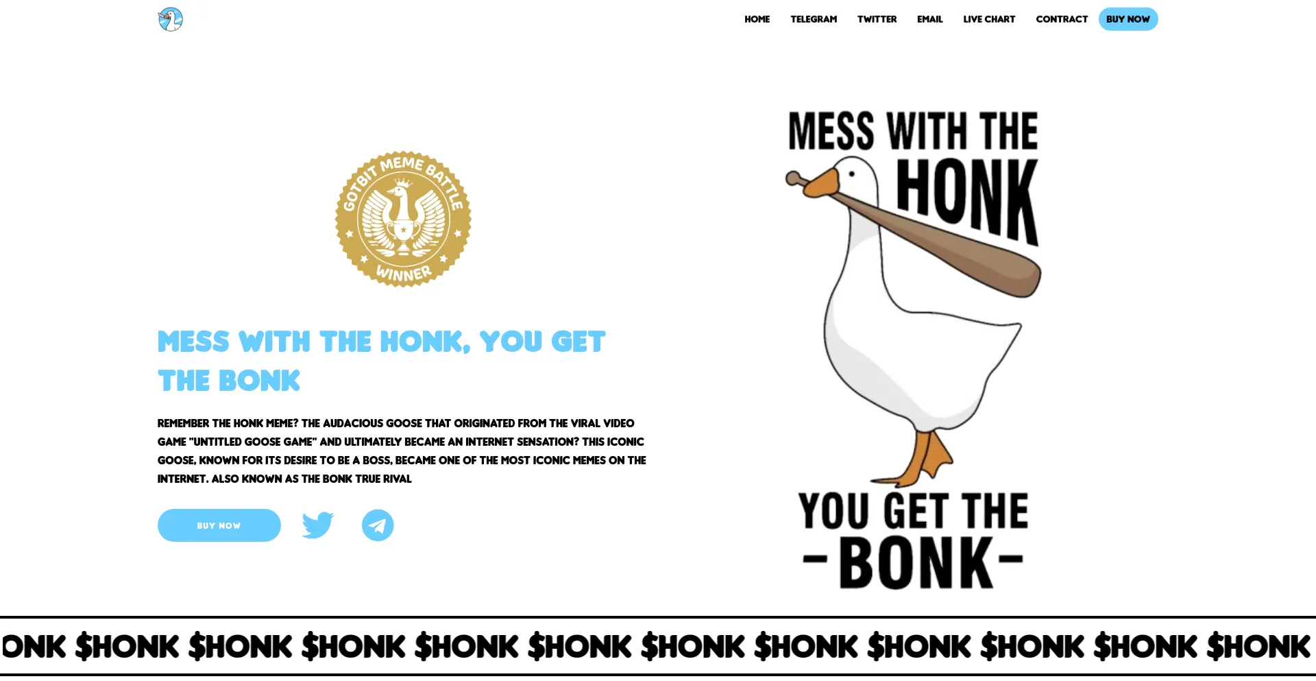 Screenshot of honk.lol homepage