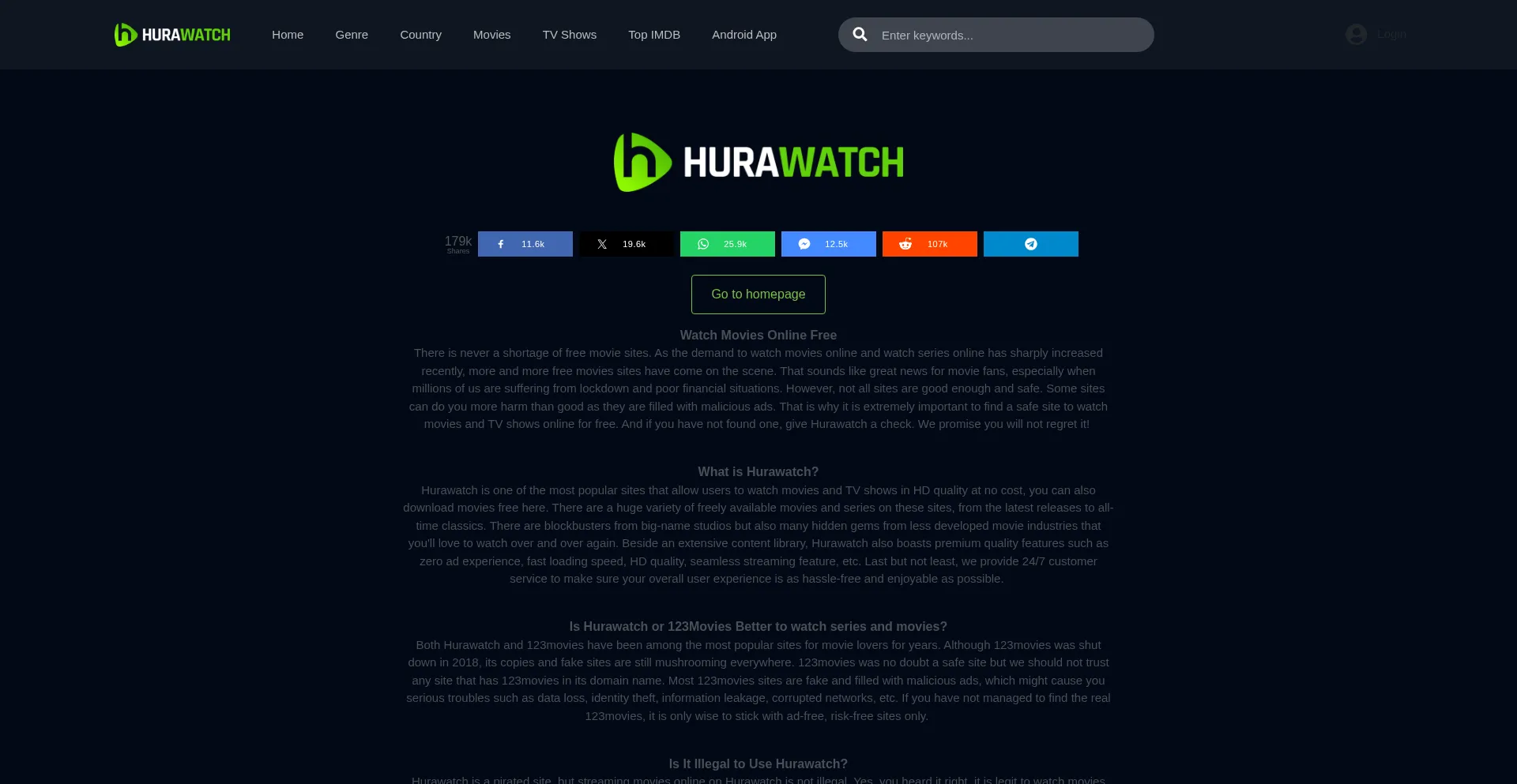 Screenshot of hurawatchz.to homepage