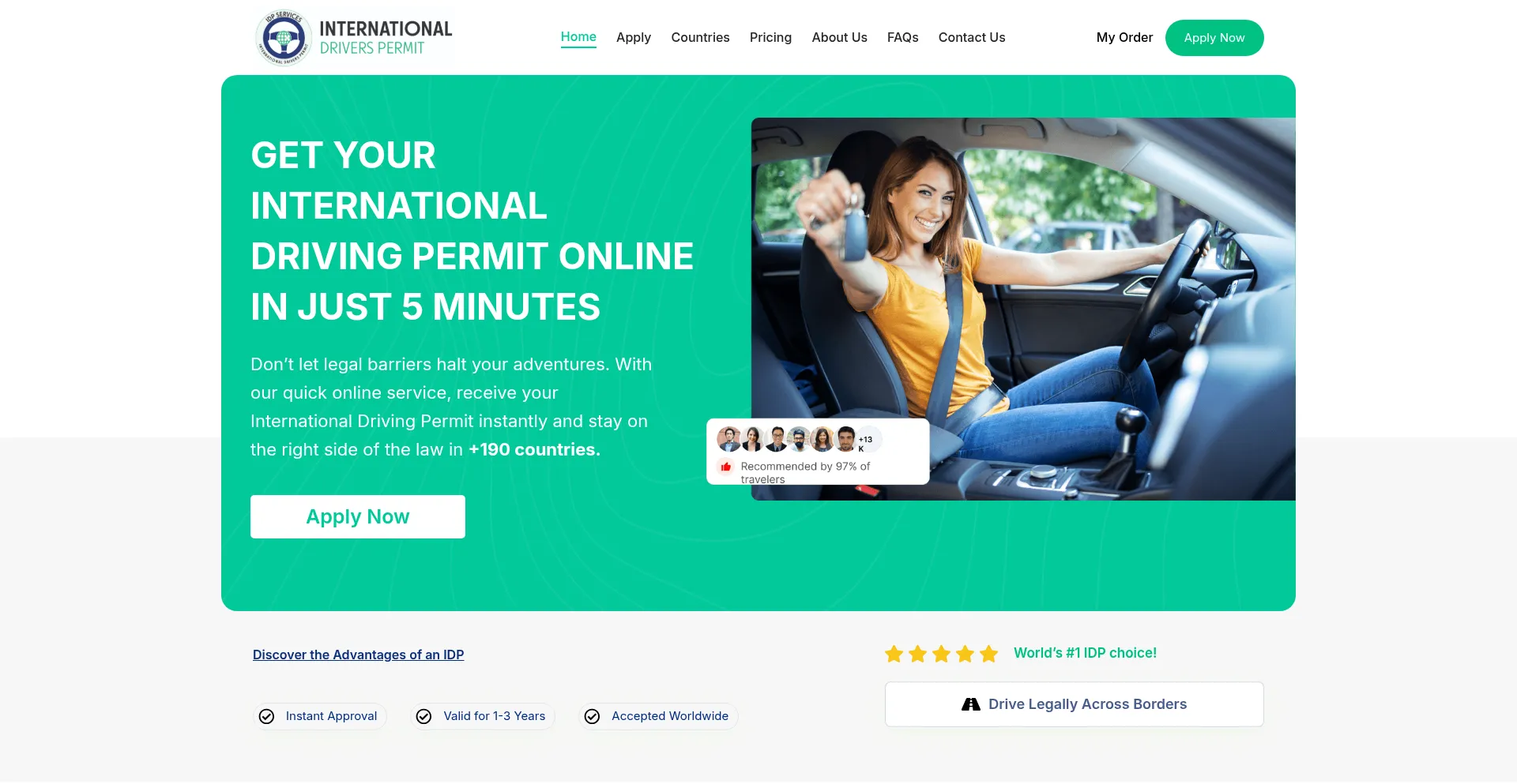Screenshot of idpservices.org homepage