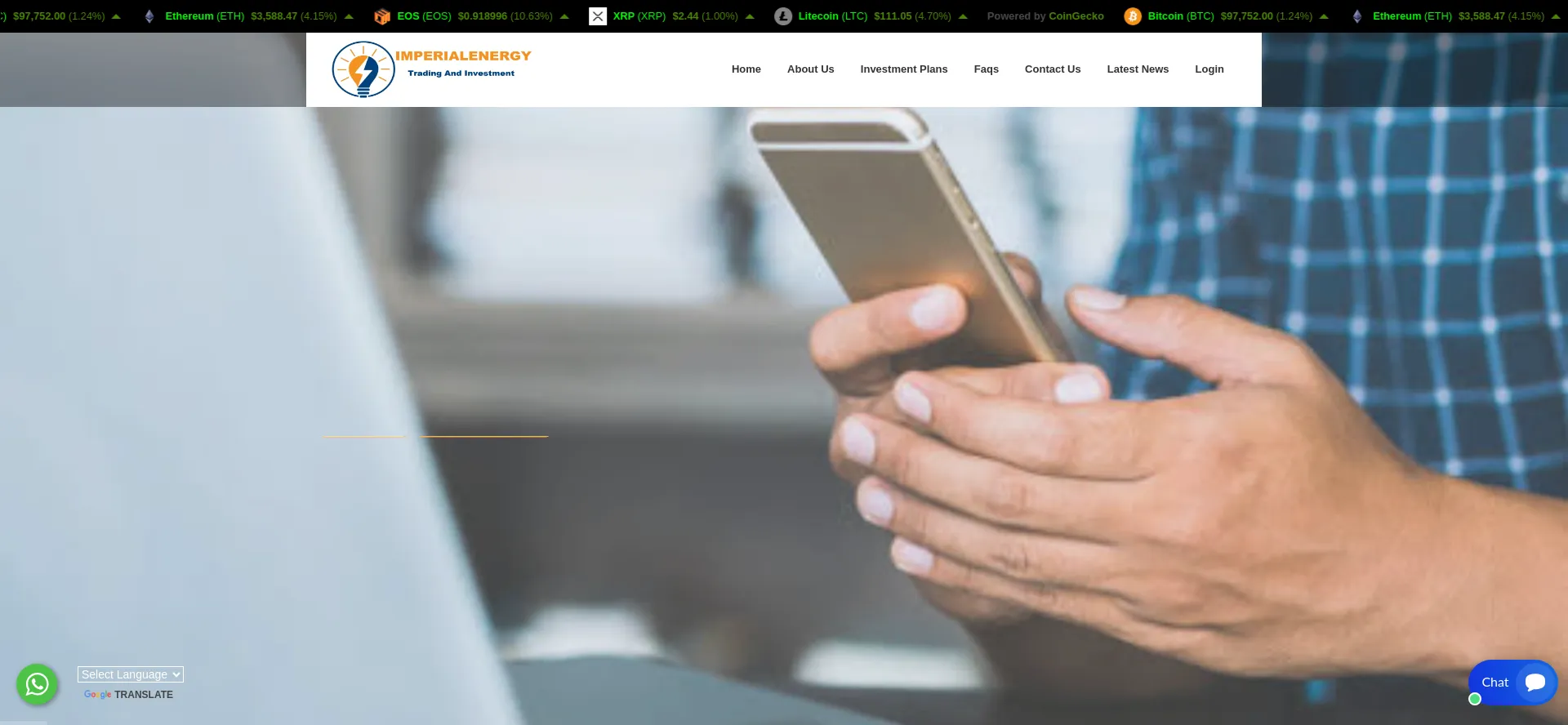 Screenshot of imperialenergyltd.com homepage
