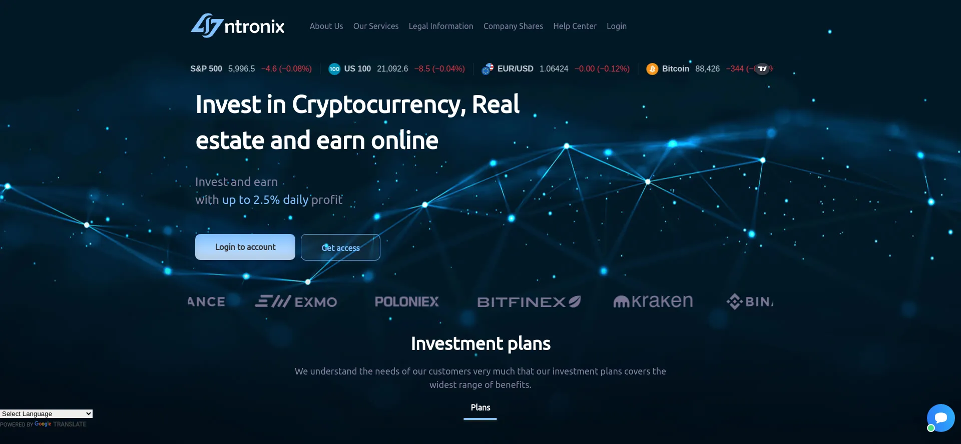 Screenshot of intronixs.net homepage