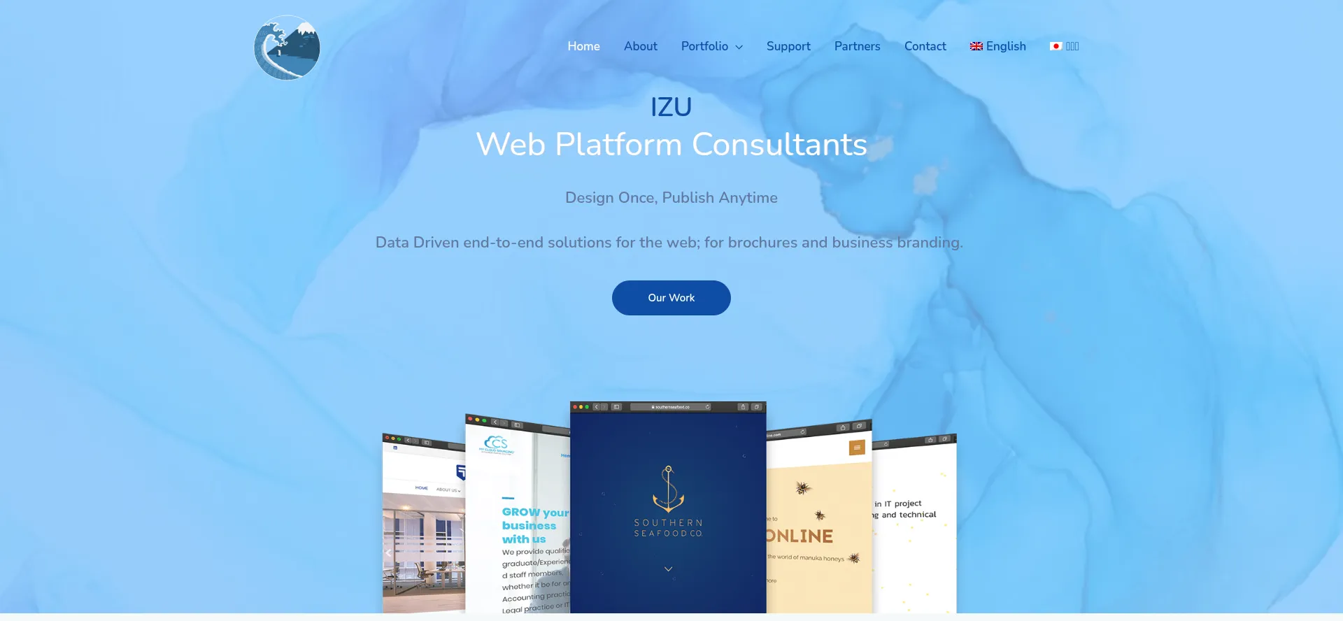 Screenshot of izu.io homepage
