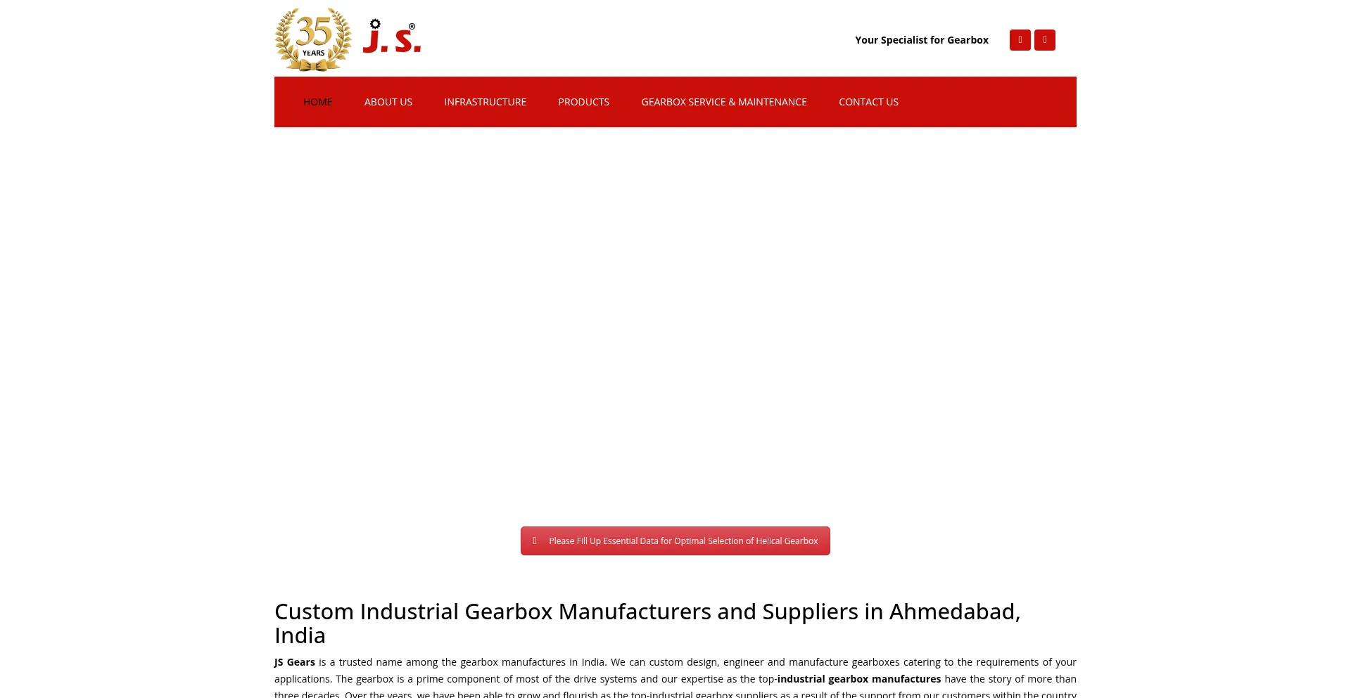 Screenshot of jsgears.in homepage