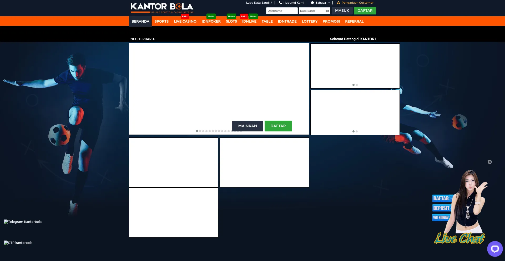 Screenshot of kantorbola77.beauty homepage