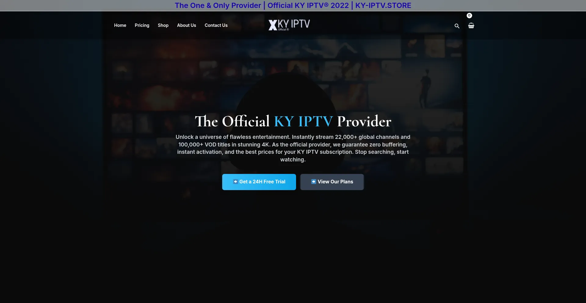 Screenshot of ky-iptv.store homepage