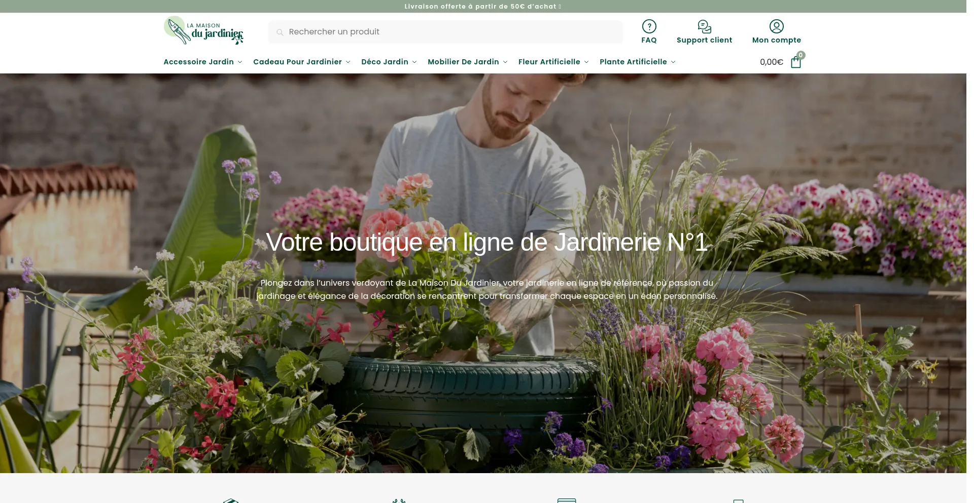 Screenshot of la-maison-du-jardinier.com homepage