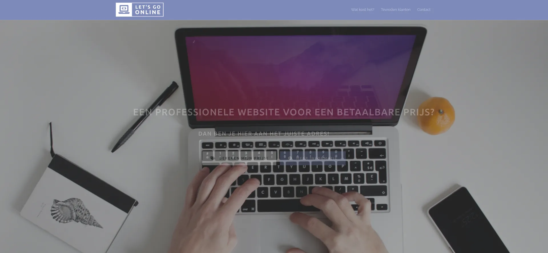 Screenshot of letsgoonline.be homepage