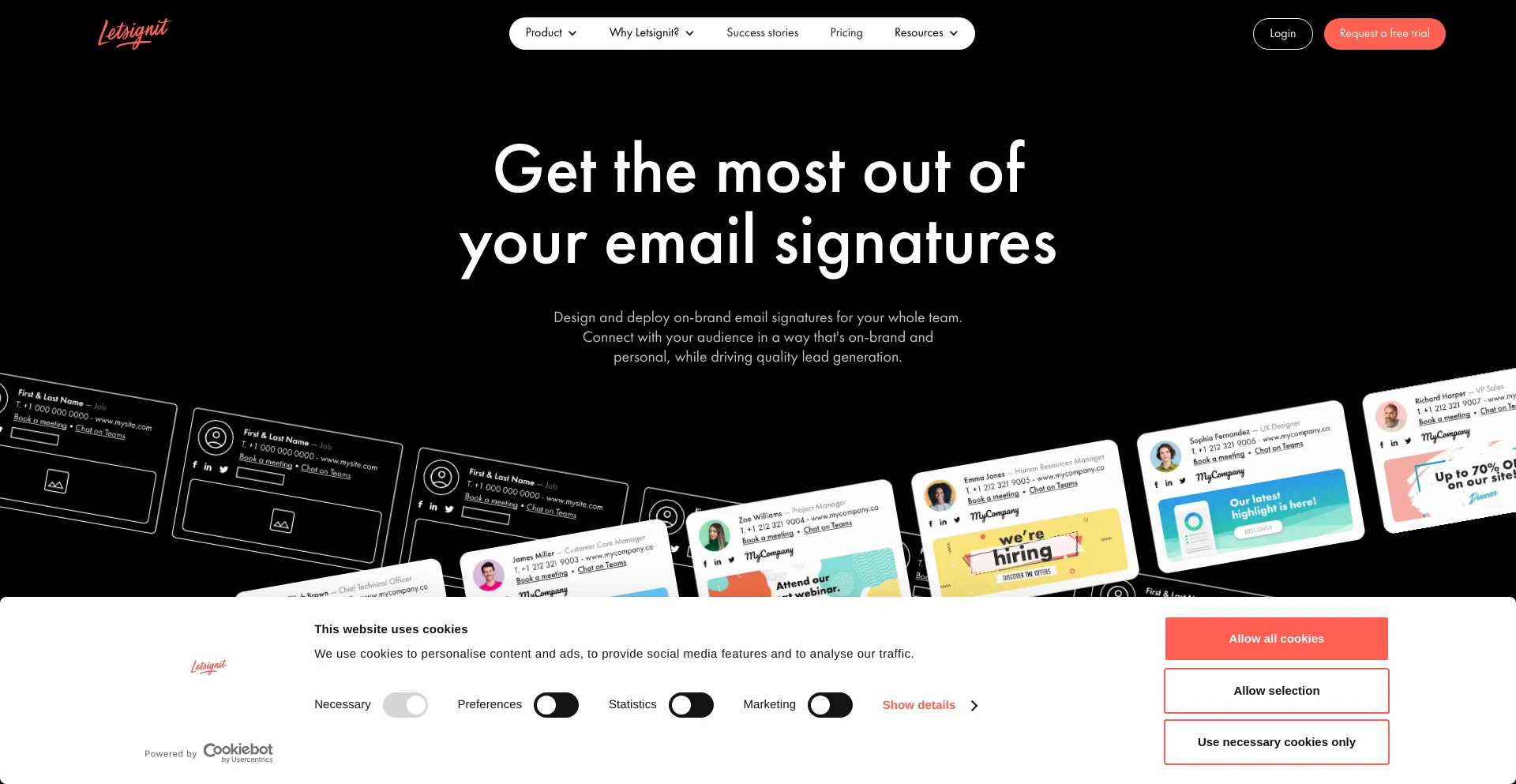 Screenshot of letsignit.com homepage