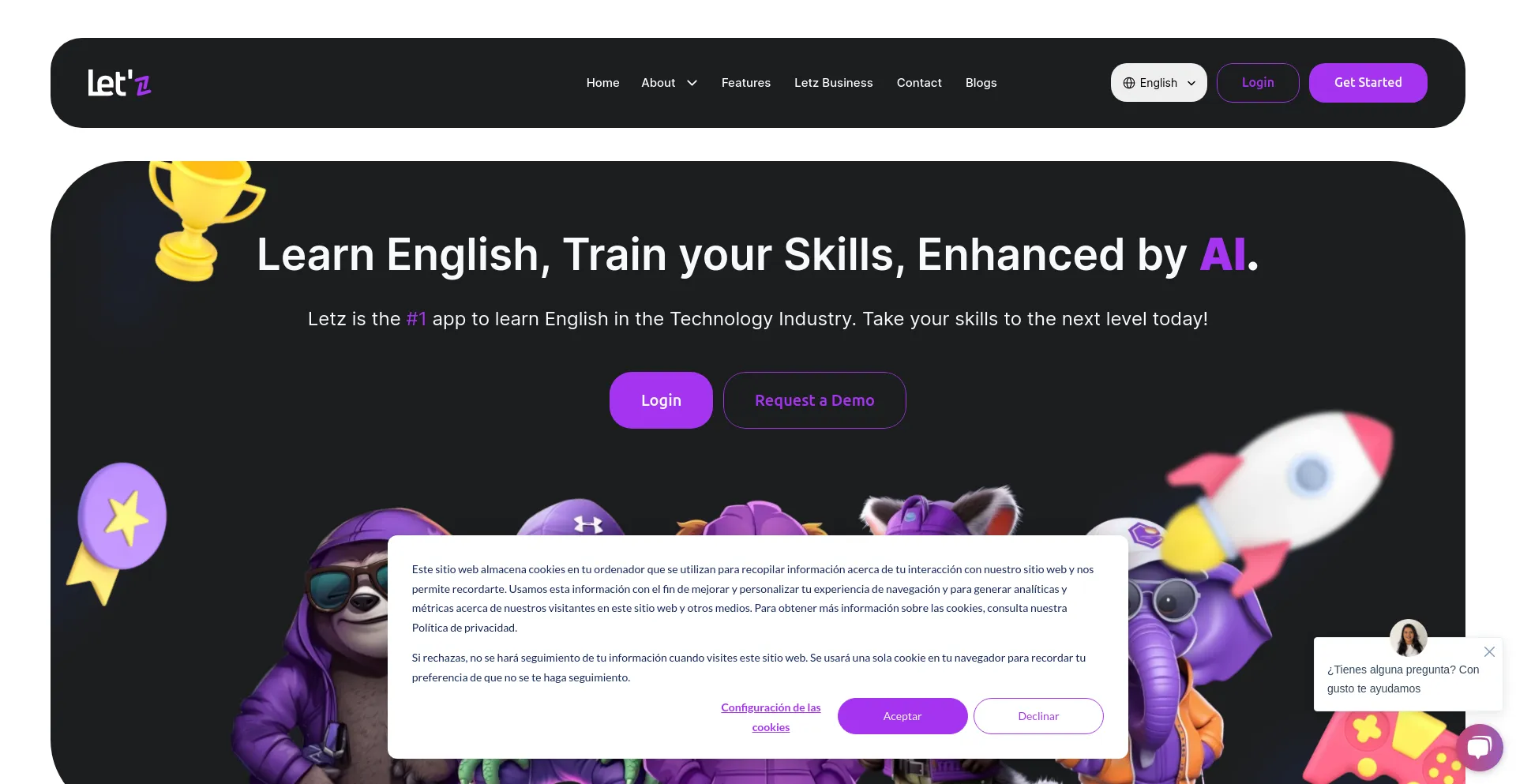 Screenshot of letz.com.co homepage