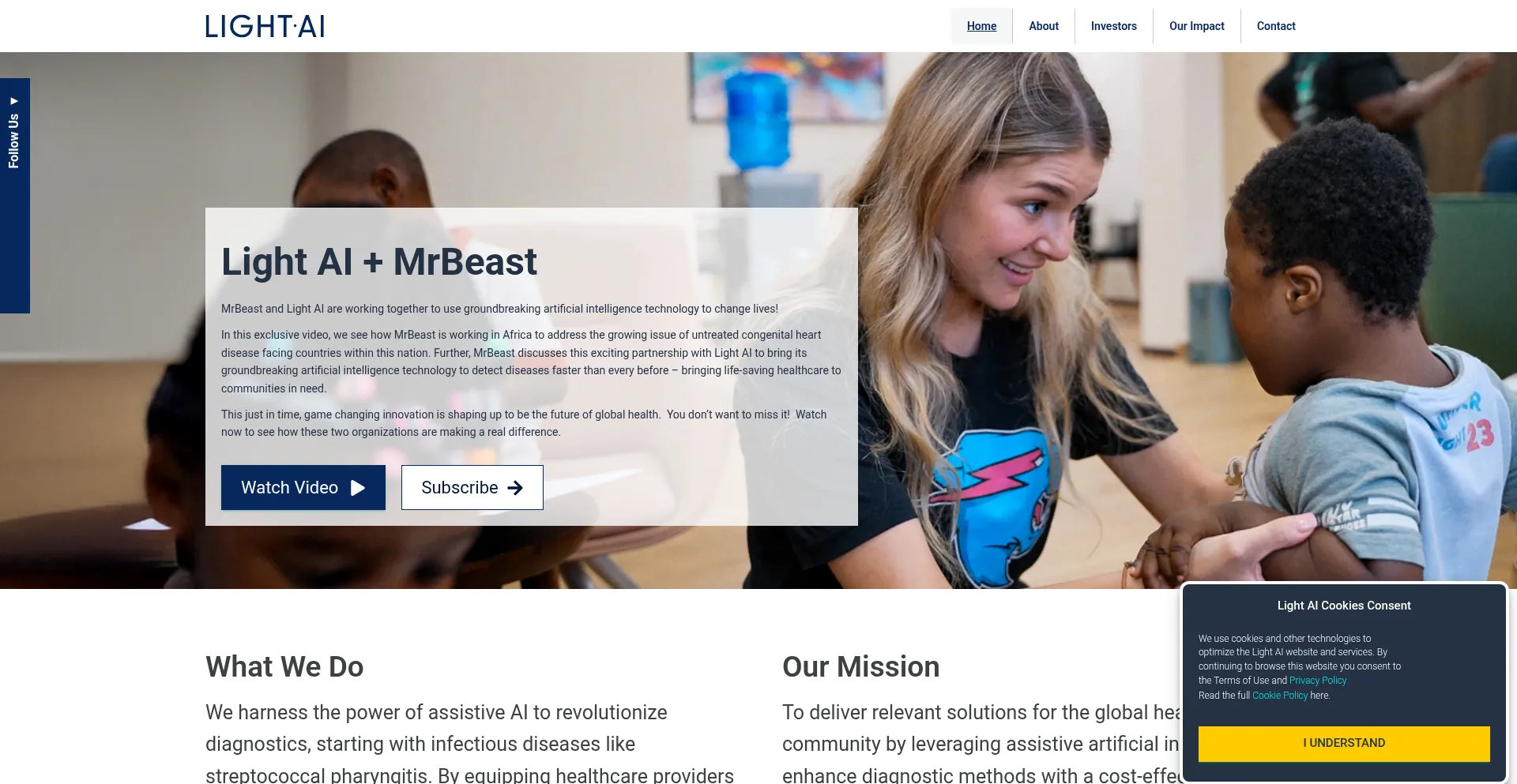 Screenshot of light.ai homepage