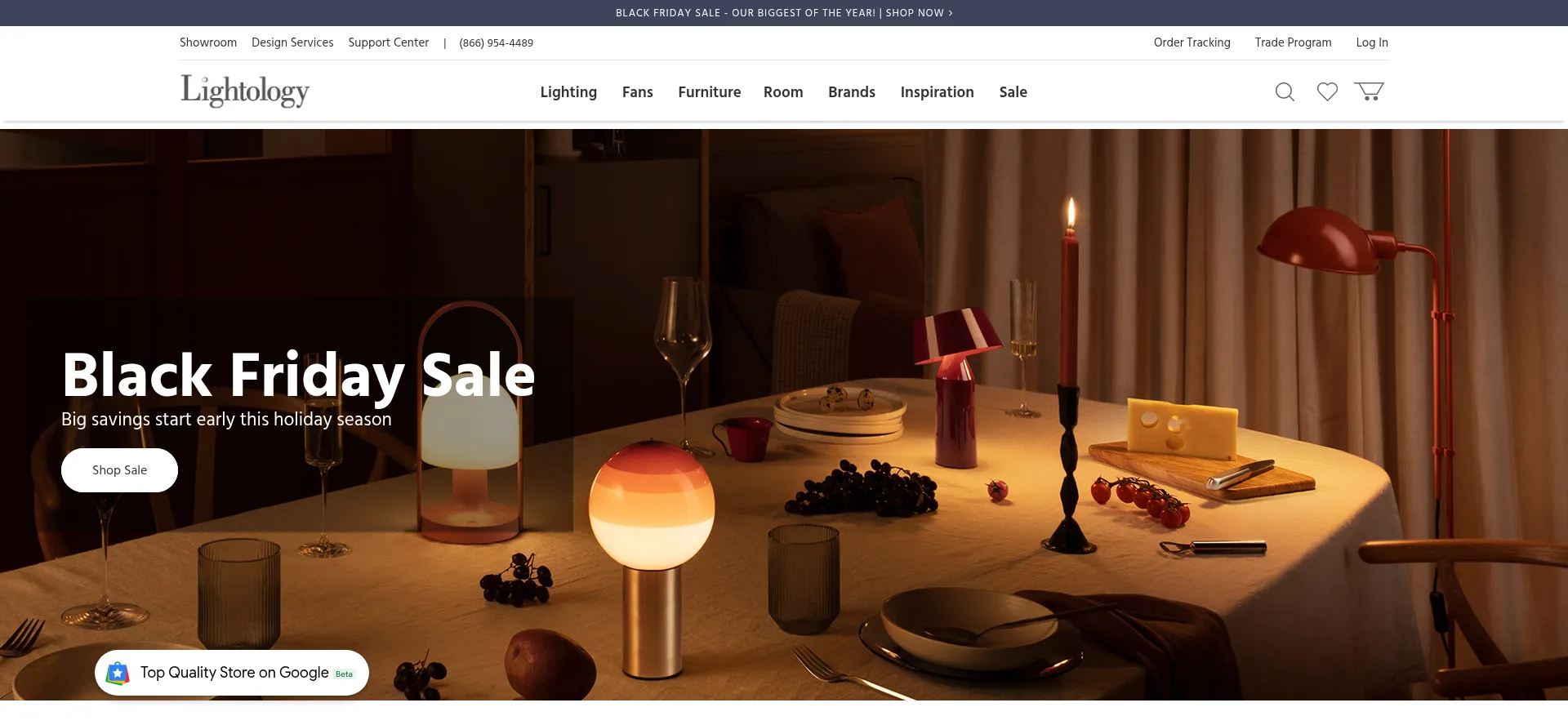 Screenshot of lightology.com homepage