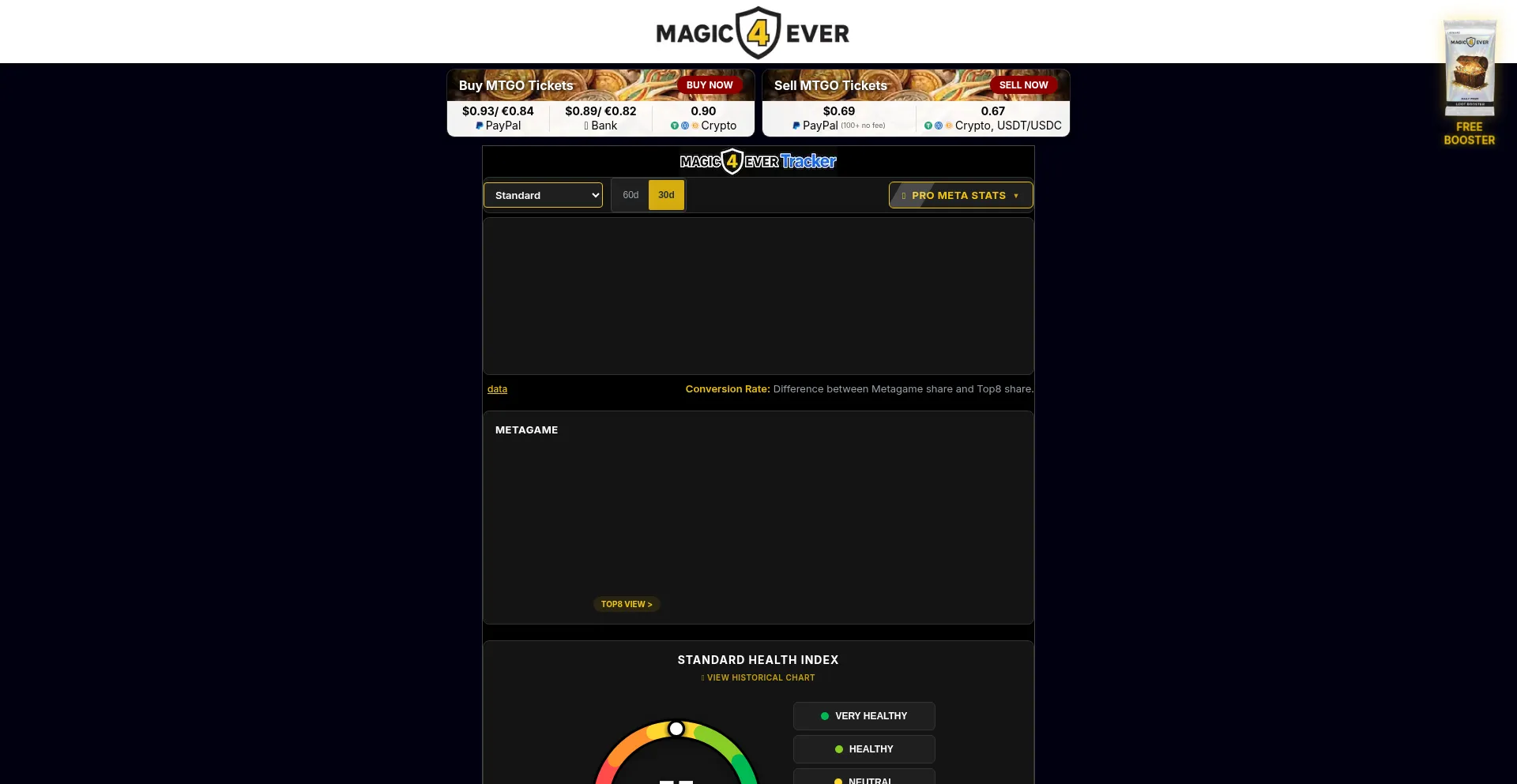 Screenshot of magic4ever.com homepage