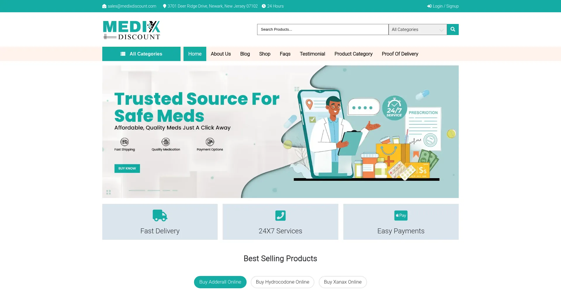 Screenshot of medixdiscount.com homepage