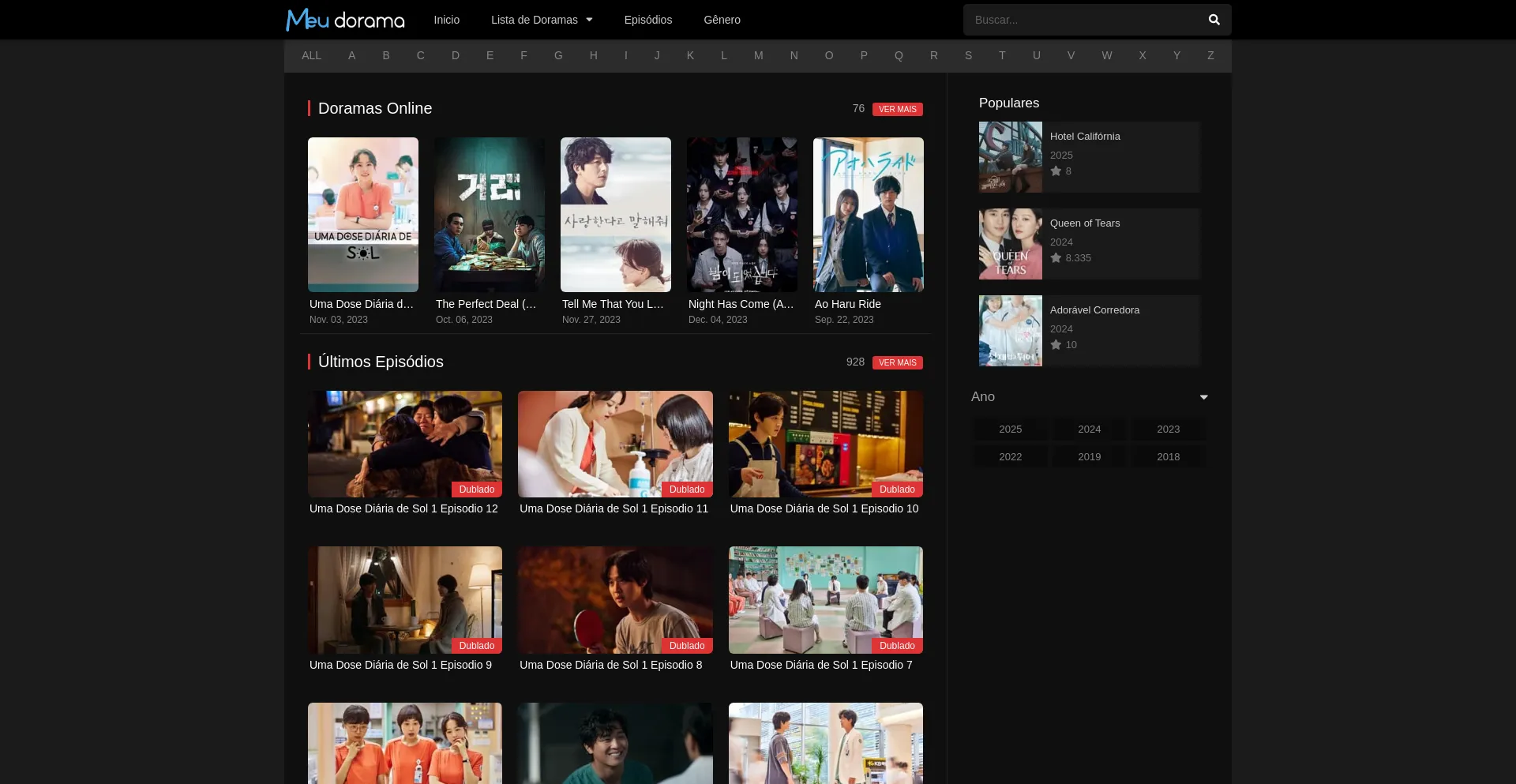 Screenshot of meudorama.org homepage